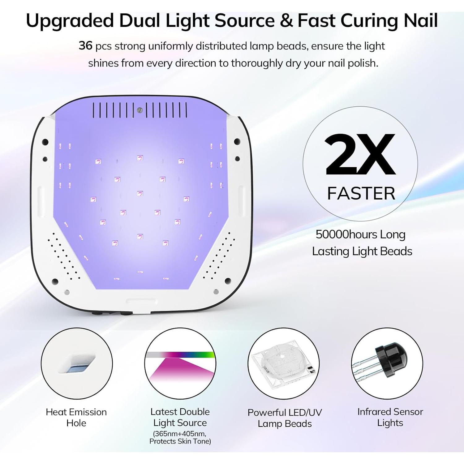 Lámpara UV para Uñas Lavinda 54W Recargable con Pantalla Táctil