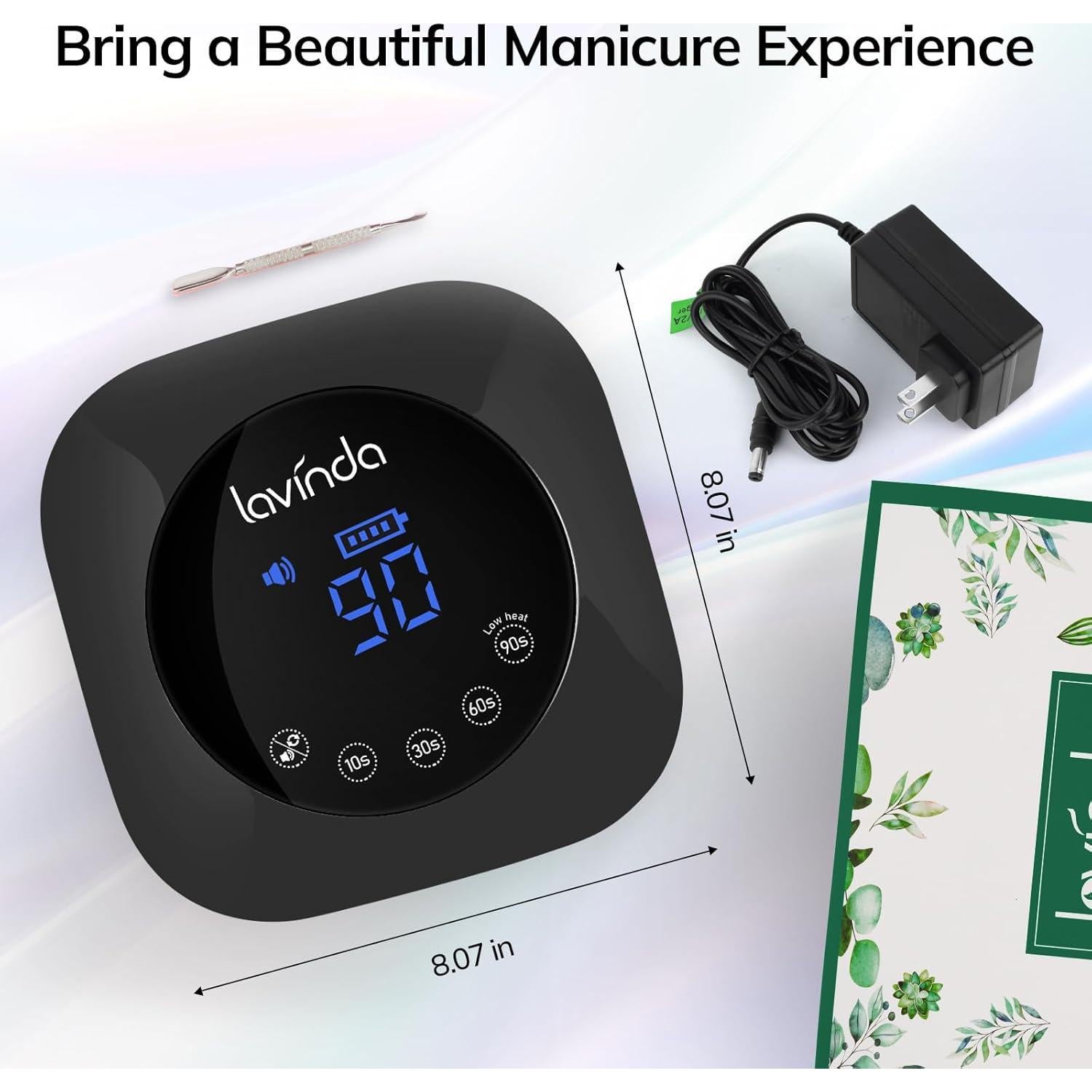 Lámpara UV para Uñas Lavinda 54W Recargable con Pantalla Táctil