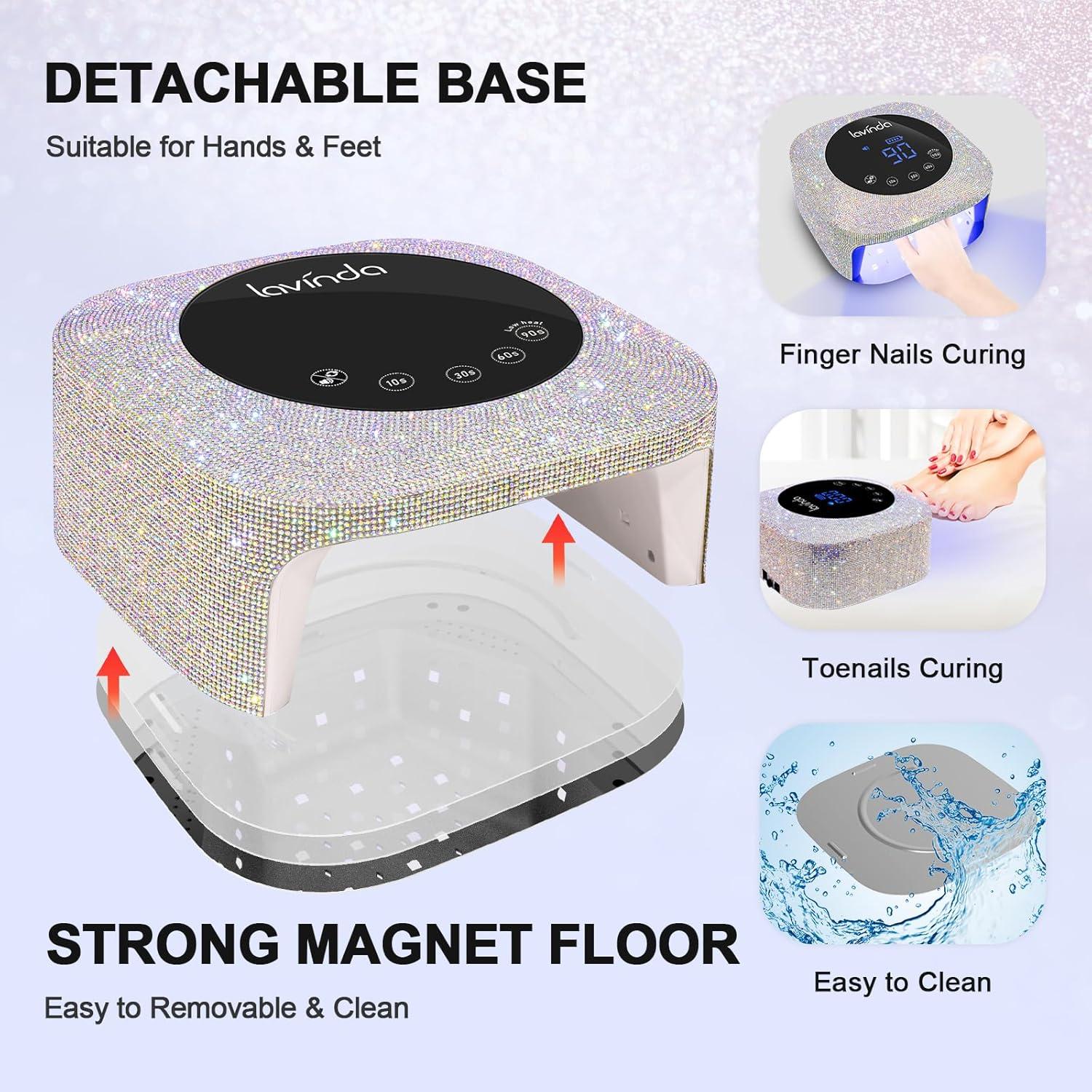 Lámpara de Uñas UV LED Lavinda 54W Recargable 4 Temporizadores