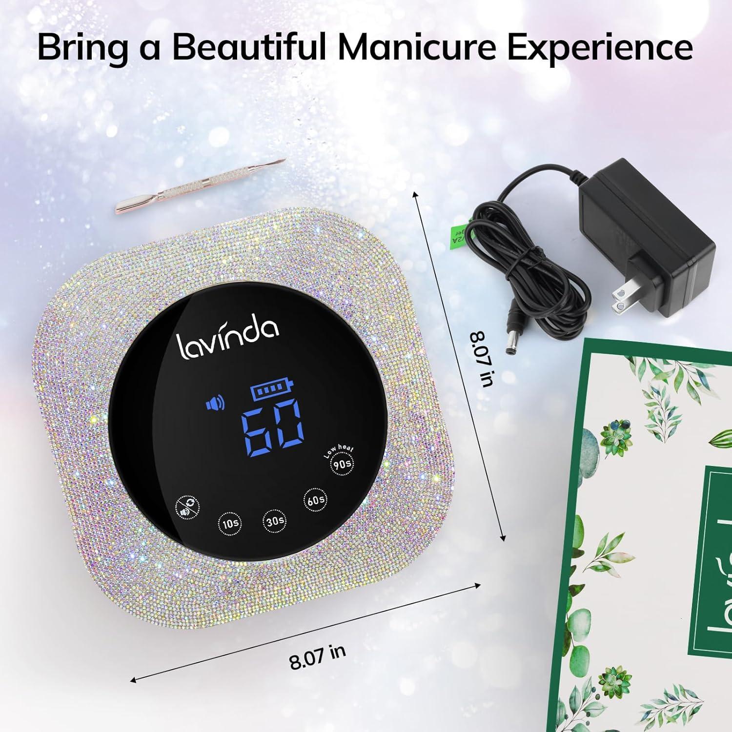 Lámpara de Uñas UV LED Lavinda 54W Recargable 4 Temporizadores