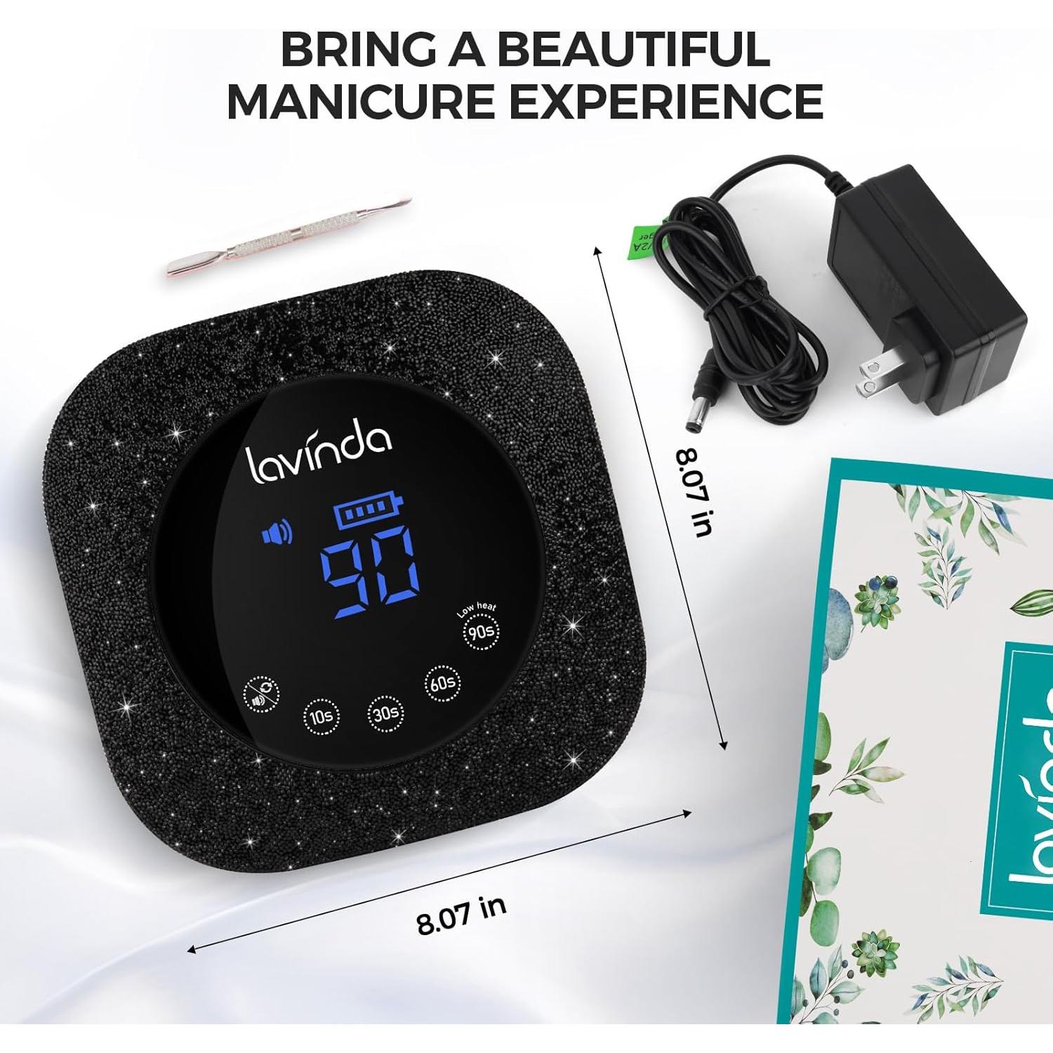 Lámpara UV LED Lavinda 54W Recargable con Pantalla LCD