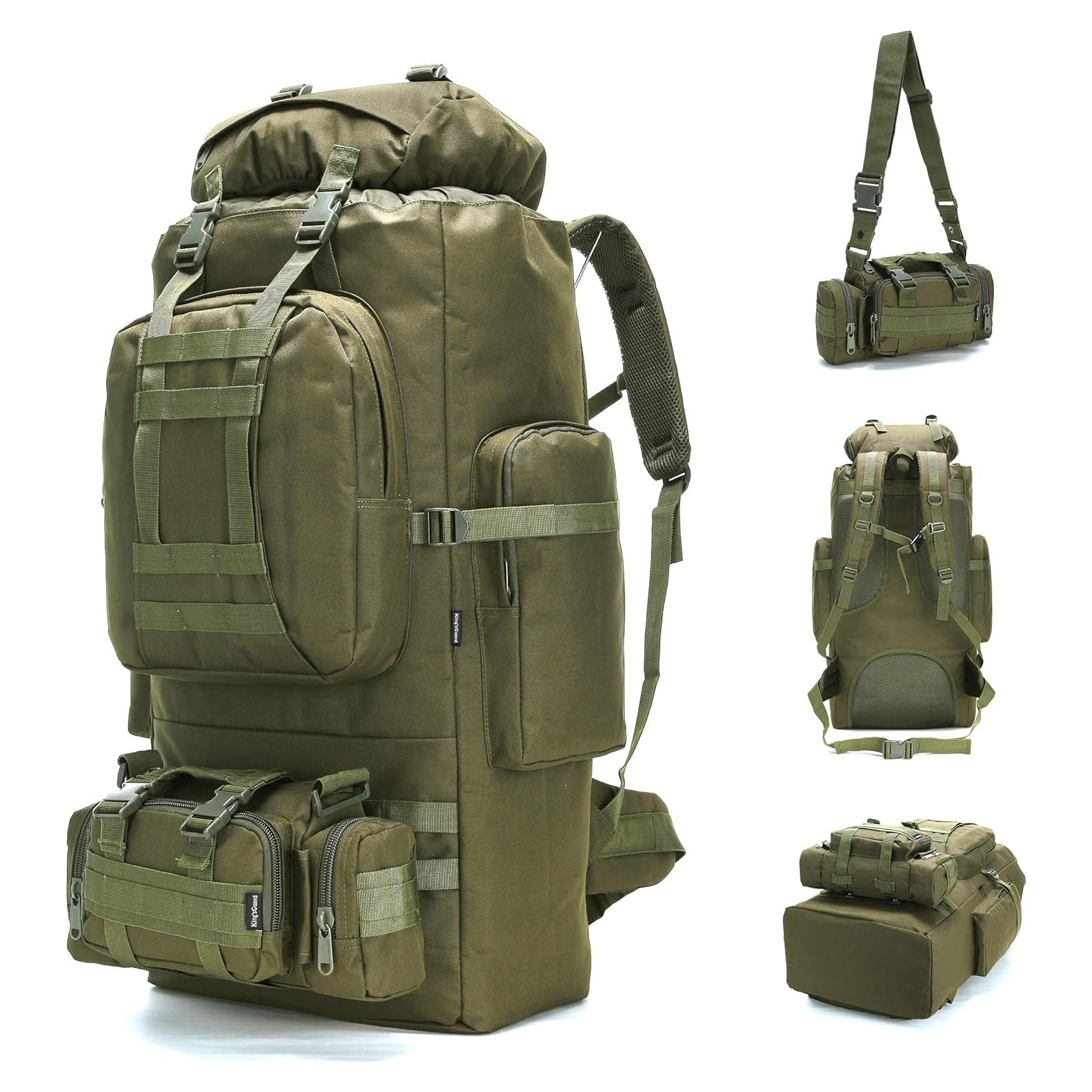 Mochila de Camping King'sGuard 100L Militar Impermeable
