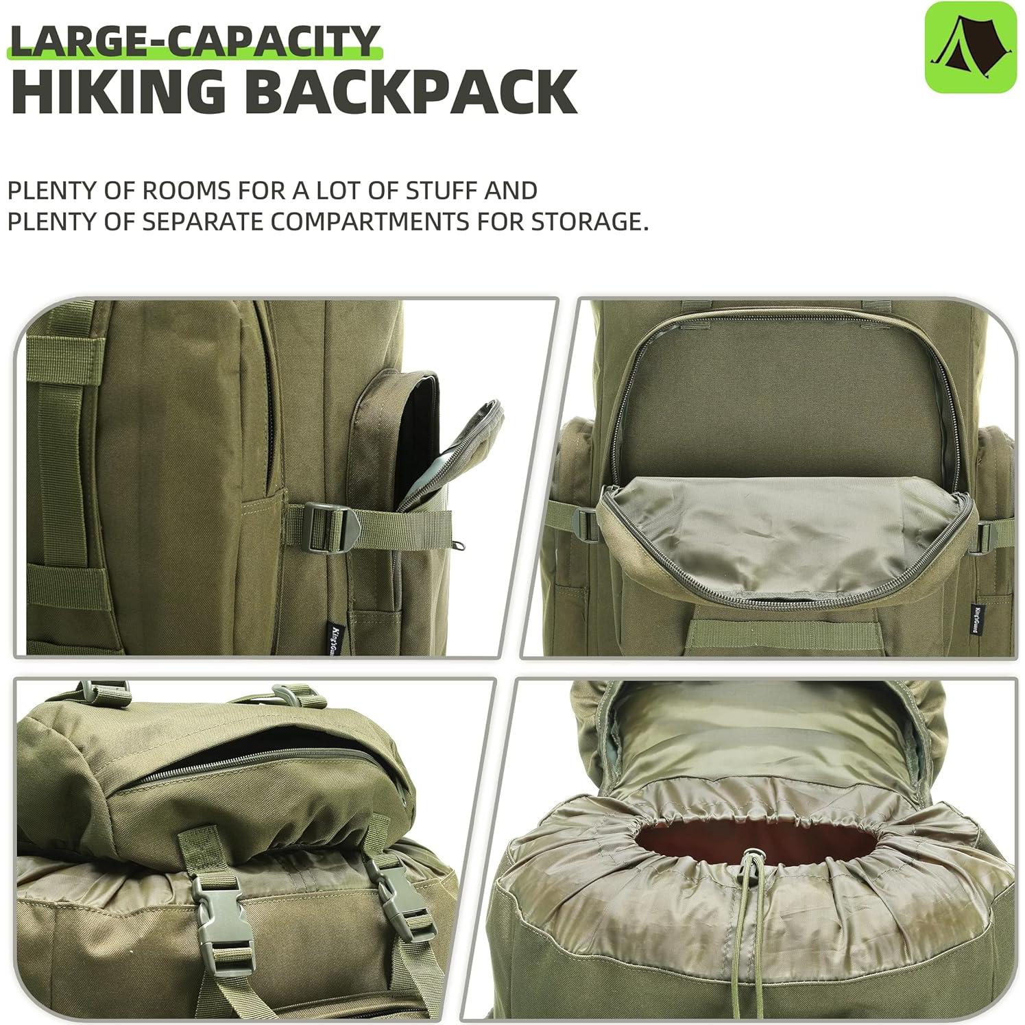 Mochila de Camping King'sGuard 100L Militar Impermeable