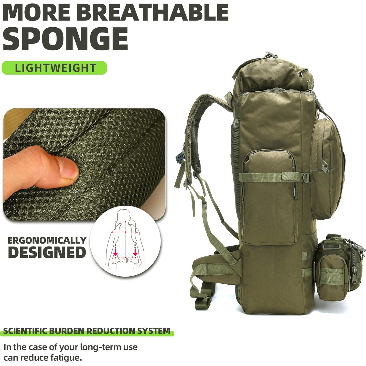 Mochila de Camping King'sGuard 100L Militar Impermeable