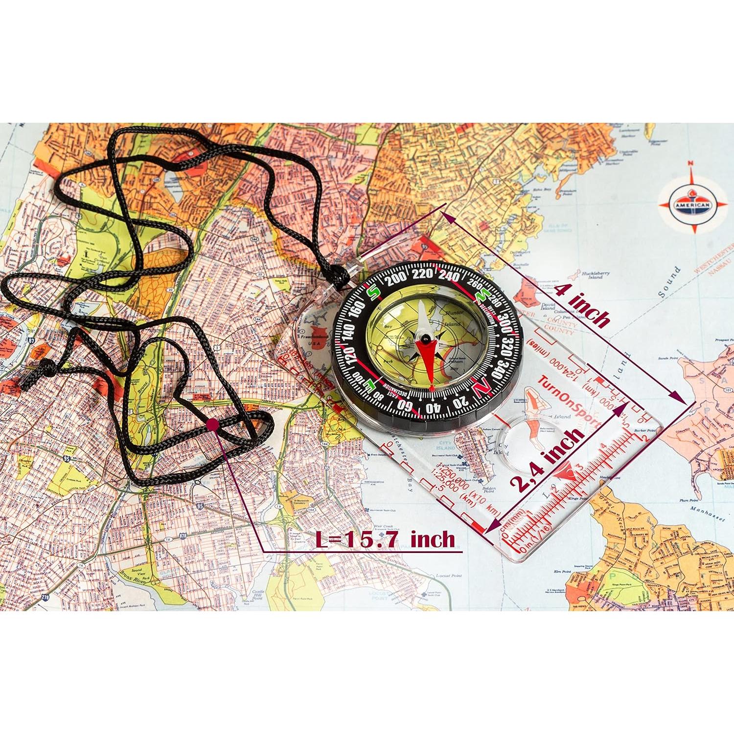 Brújula TurnOnSport - Brújula Compacta para Senderismo