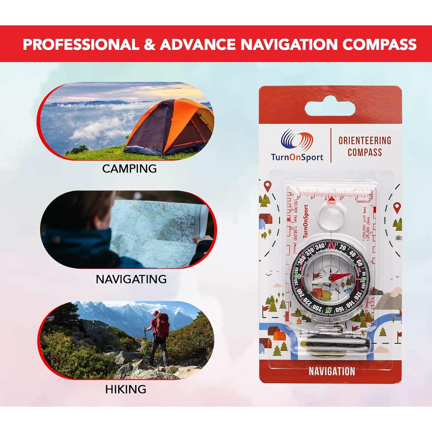 Brújula TurnOnSport - Brújula Compacta para Senderismo
