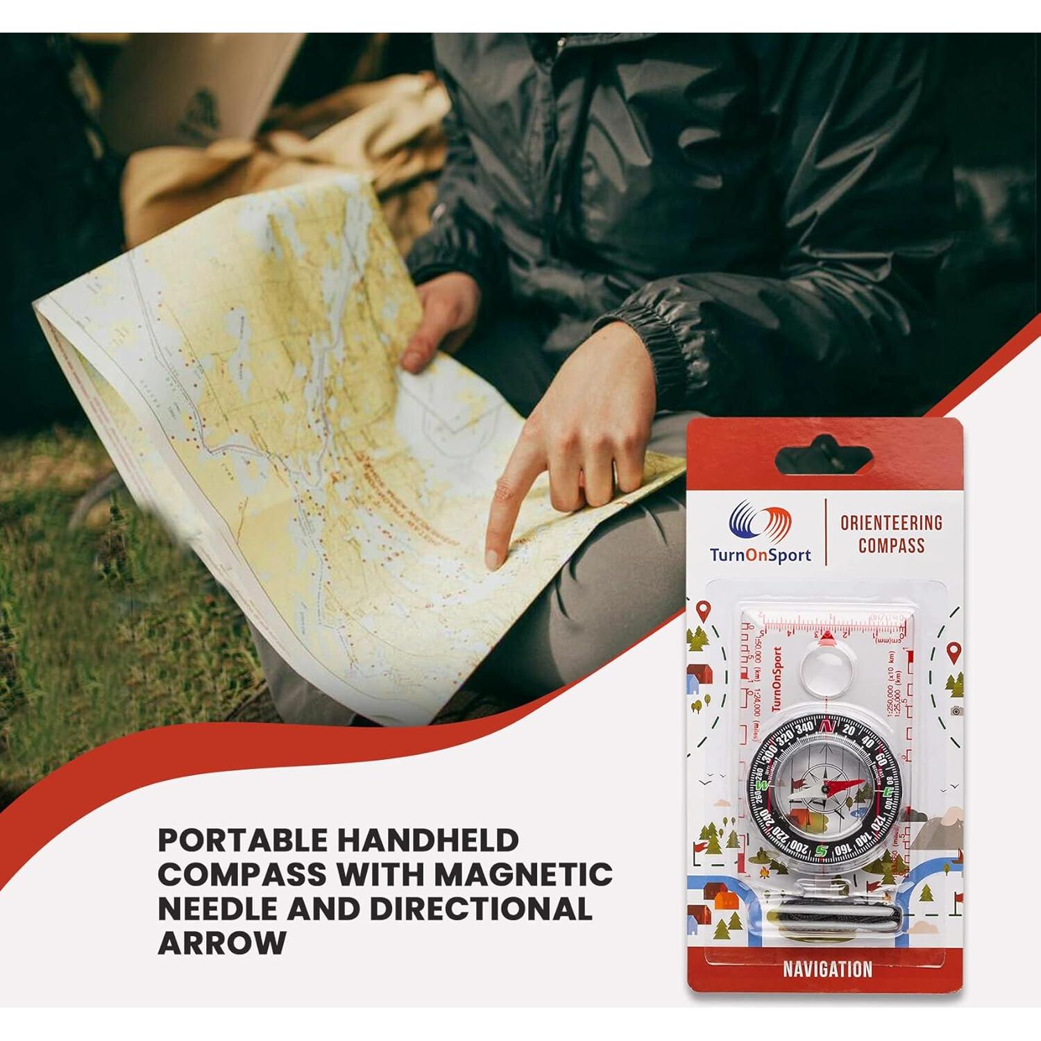 Brújula TurnOnSport - Brújula Compacta para Senderismo