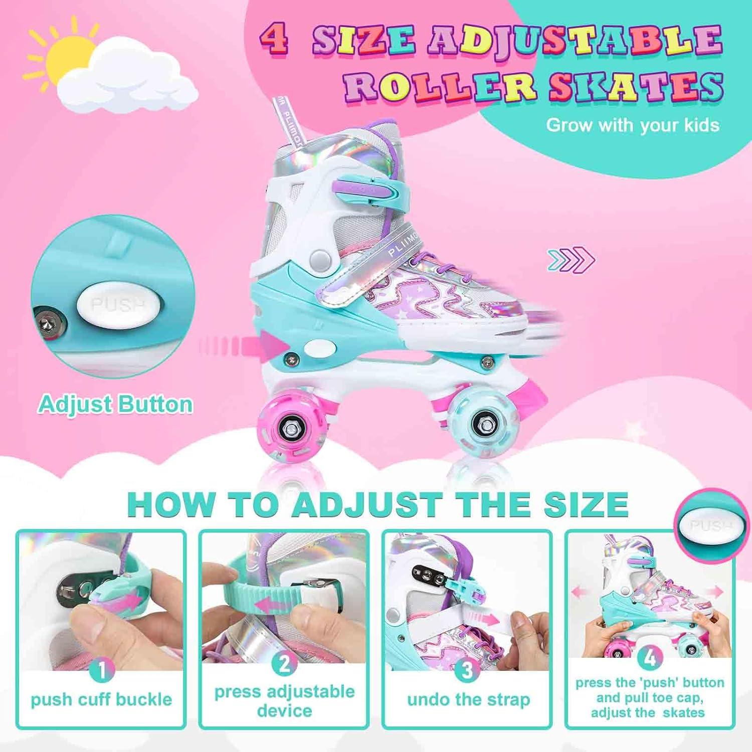 Patines en línea PLIIMONA ajustables para niños 3-12 años