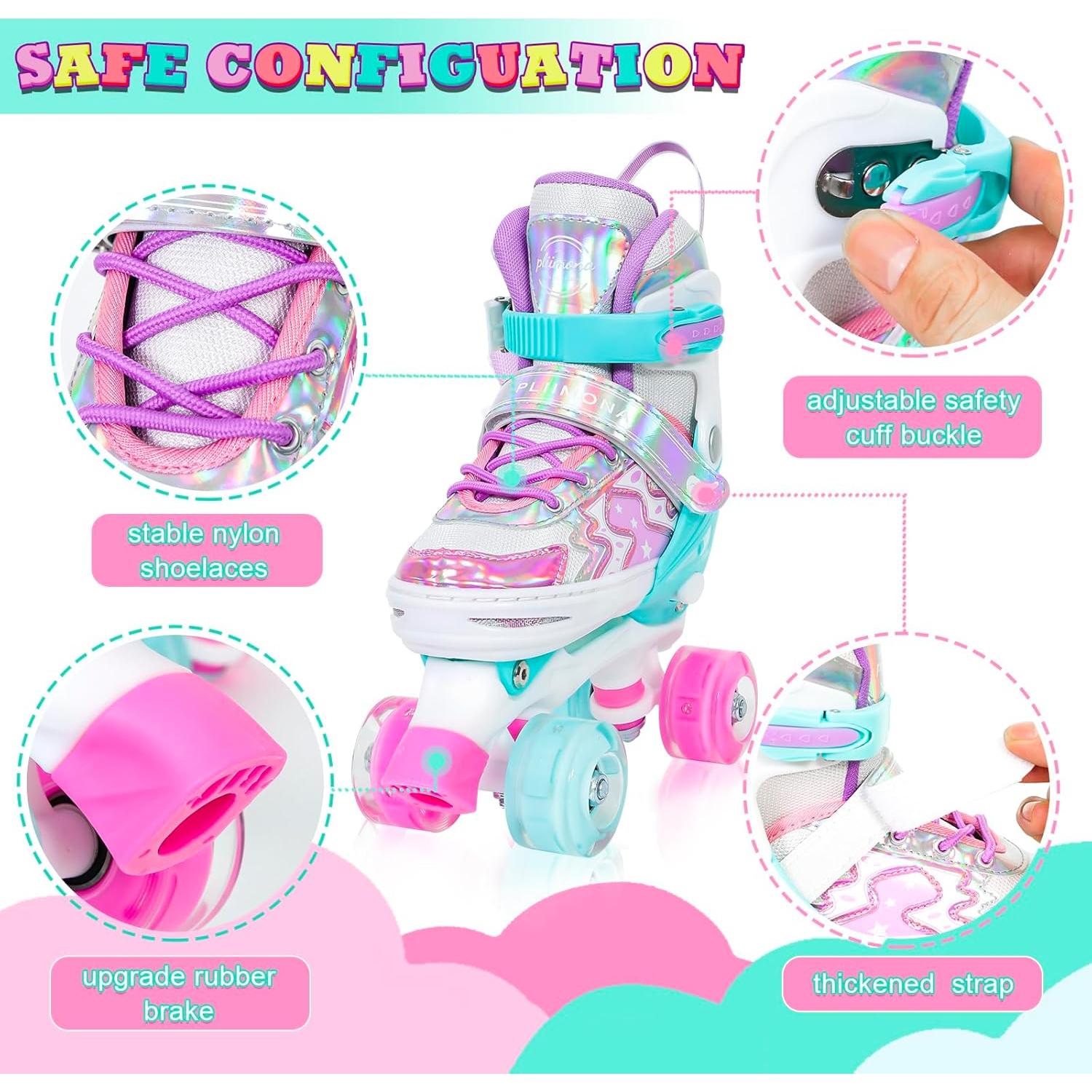 Patines en línea PLIIMONA ajustables para niños 3-12 años