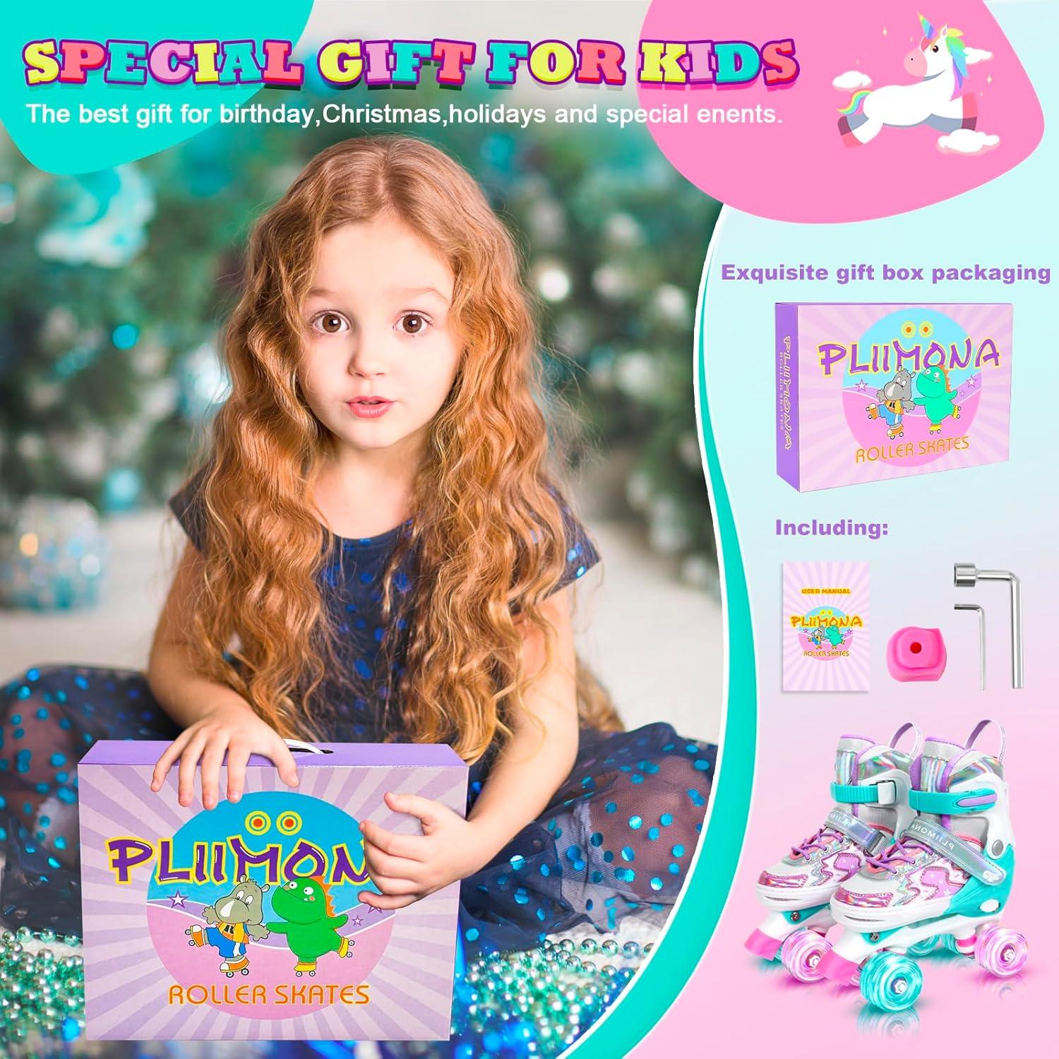 Patines en línea PLIIMONA ajustables para niños 3-12 años