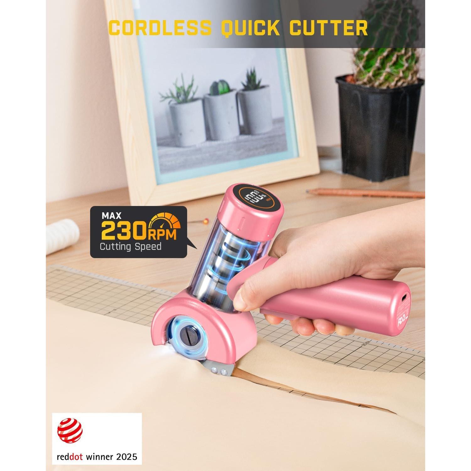 Tijeras eléctricas sin cable Fanttik C8 Nano 3.7V LED Rosa