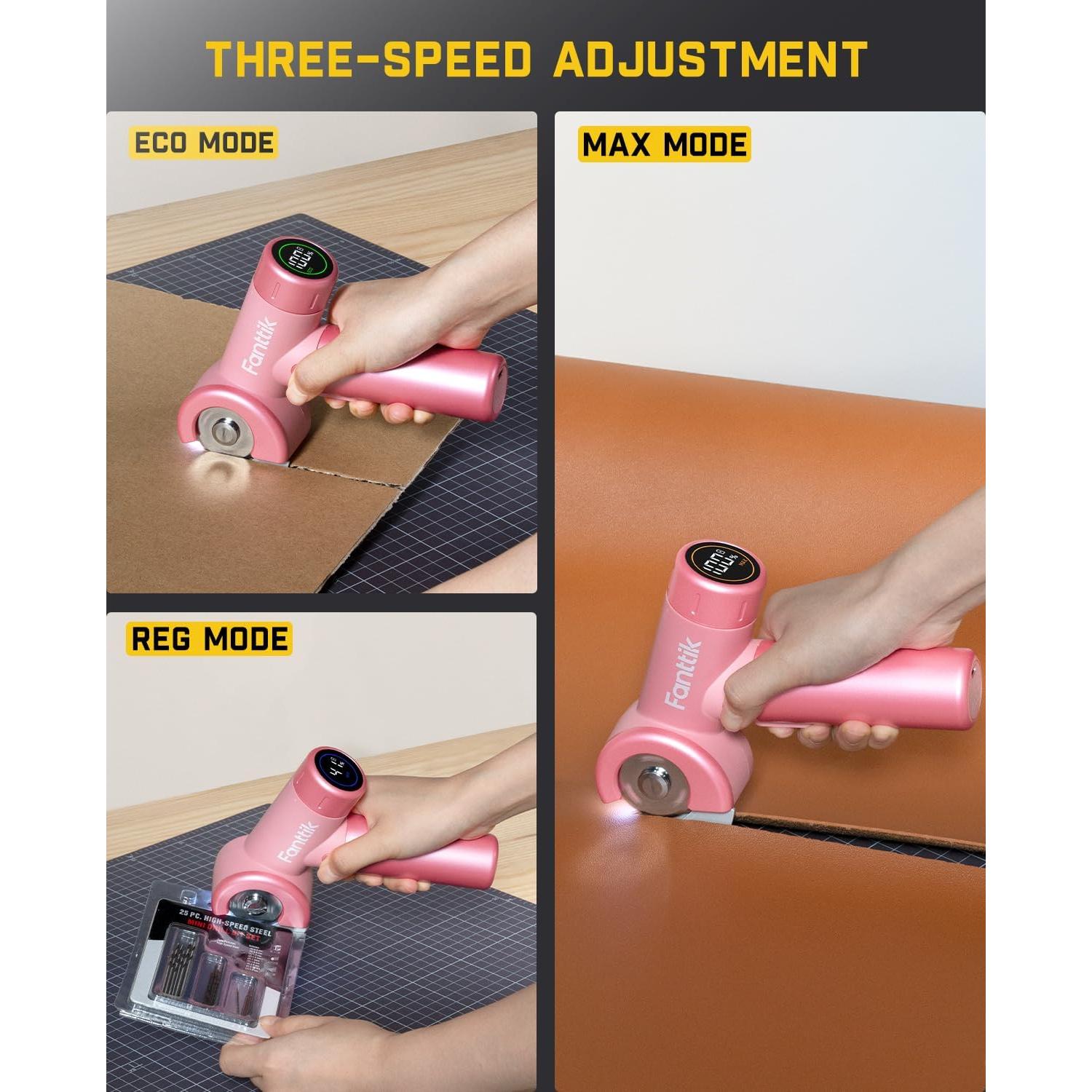 Tijeras eléctricas sin cable Fanttik C8 Nano 3.7V LED Rosa