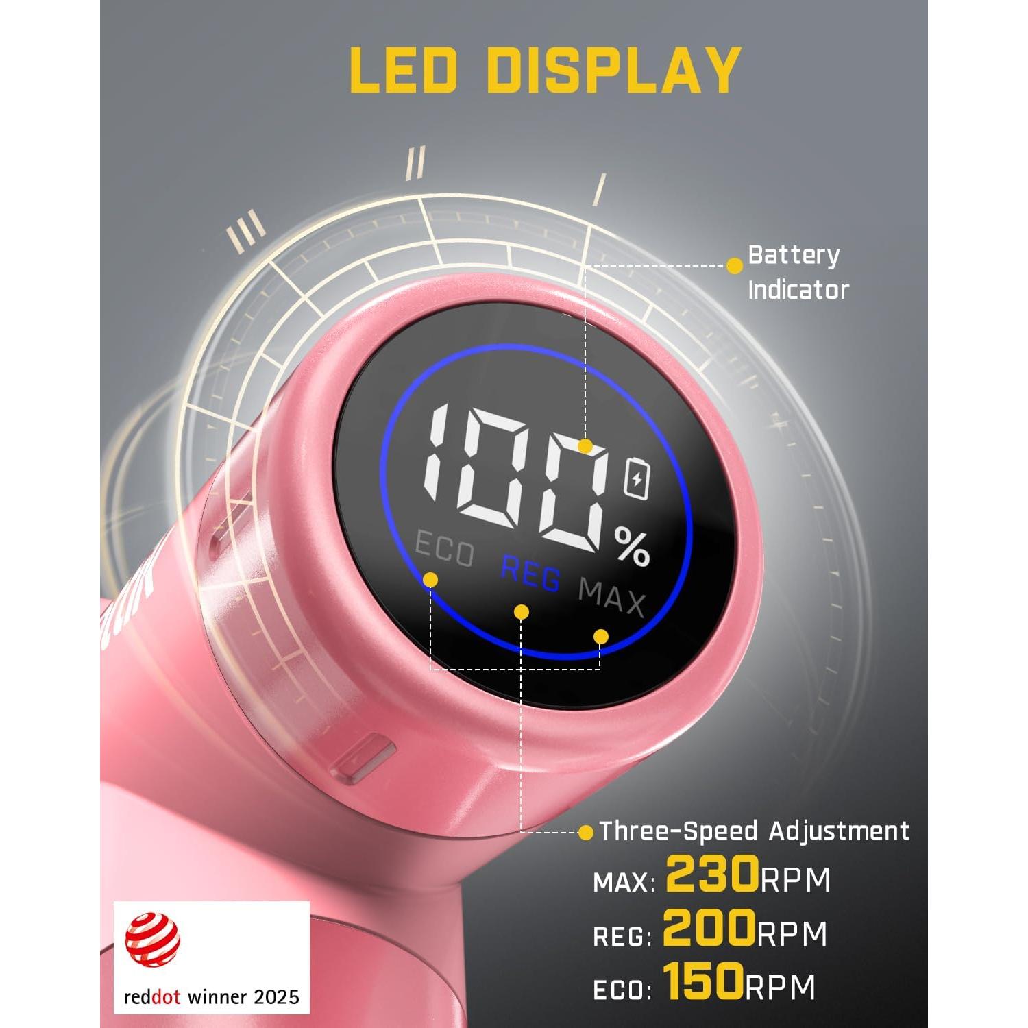 Tijeras eléctricas sin cable Fanttik C8 Nano 3.7V LED Rosa