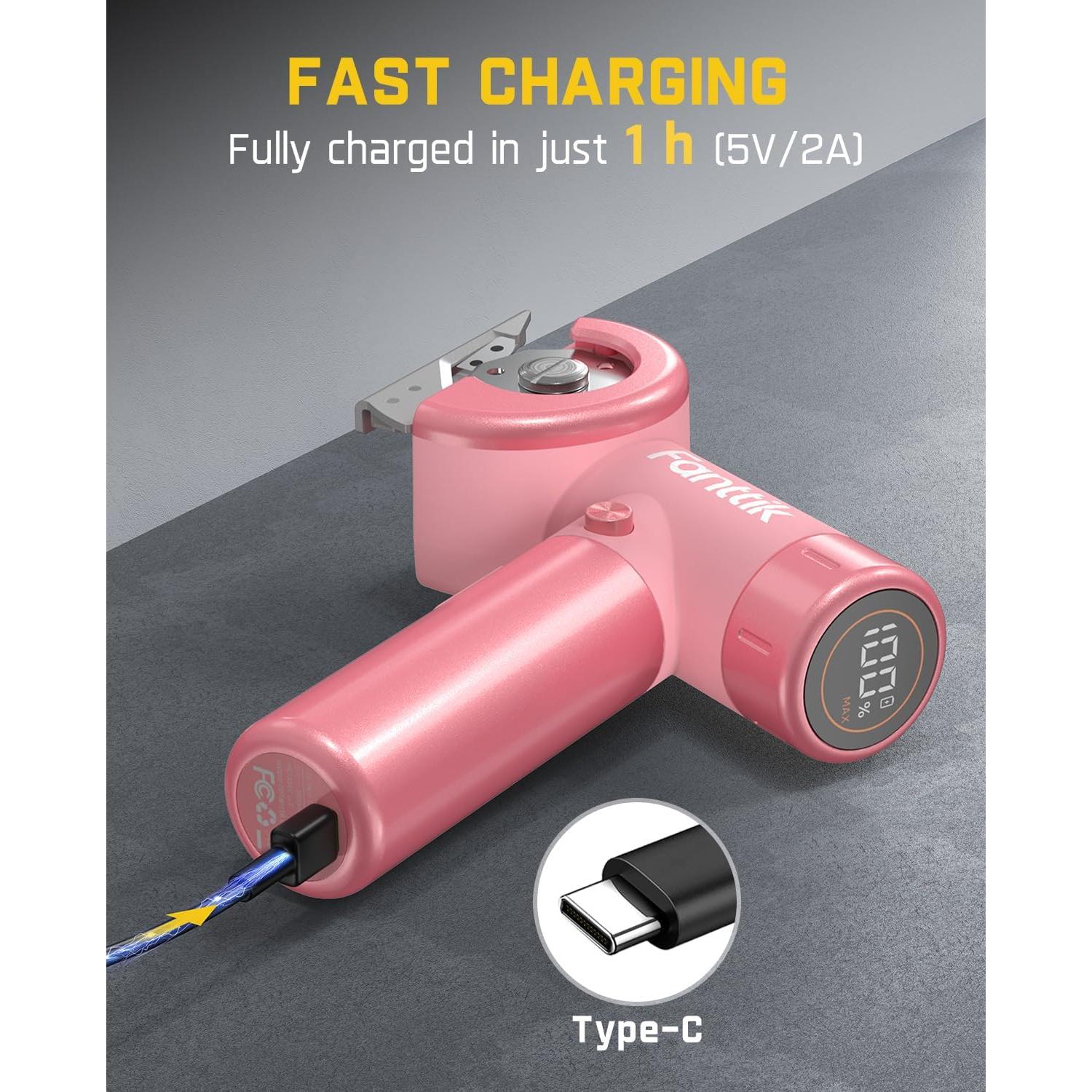 Tijeras eléctricas sin cable Fanttik C8 Nano 3.7V LED Rosa