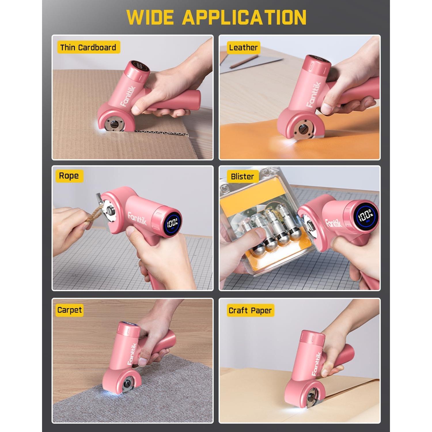 Tijeras eléctricas sin cable Fanttik C8 Nano 3.7V LED Rosa