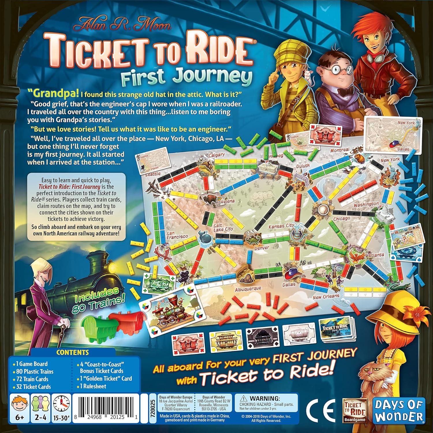 Ticket to Ride Primer Viaje - Juego de Mesa Familiar 2-4 Jugadores