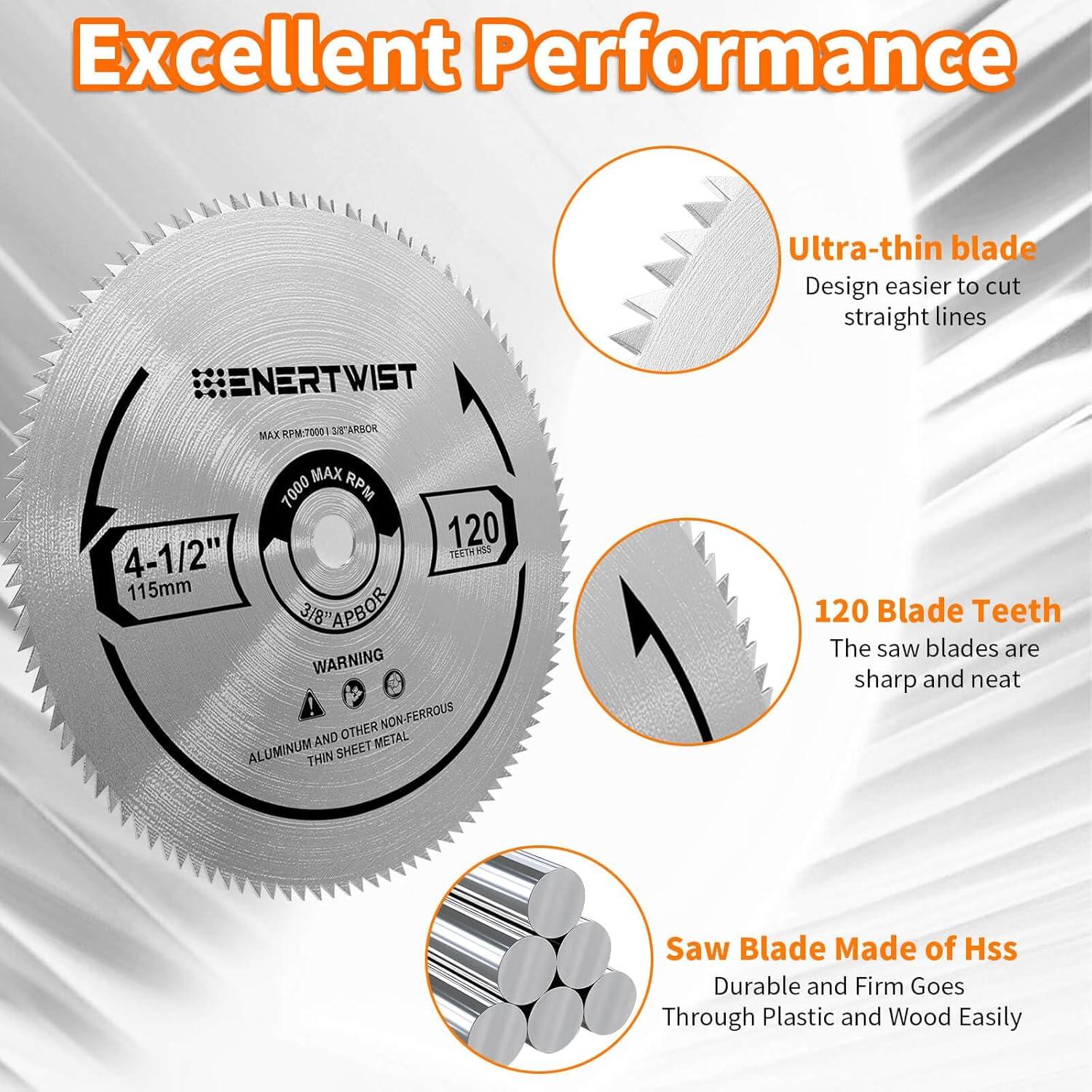 Hojas de Sierra Circular Enertwist 4-1/2" 120T Paquete de 2