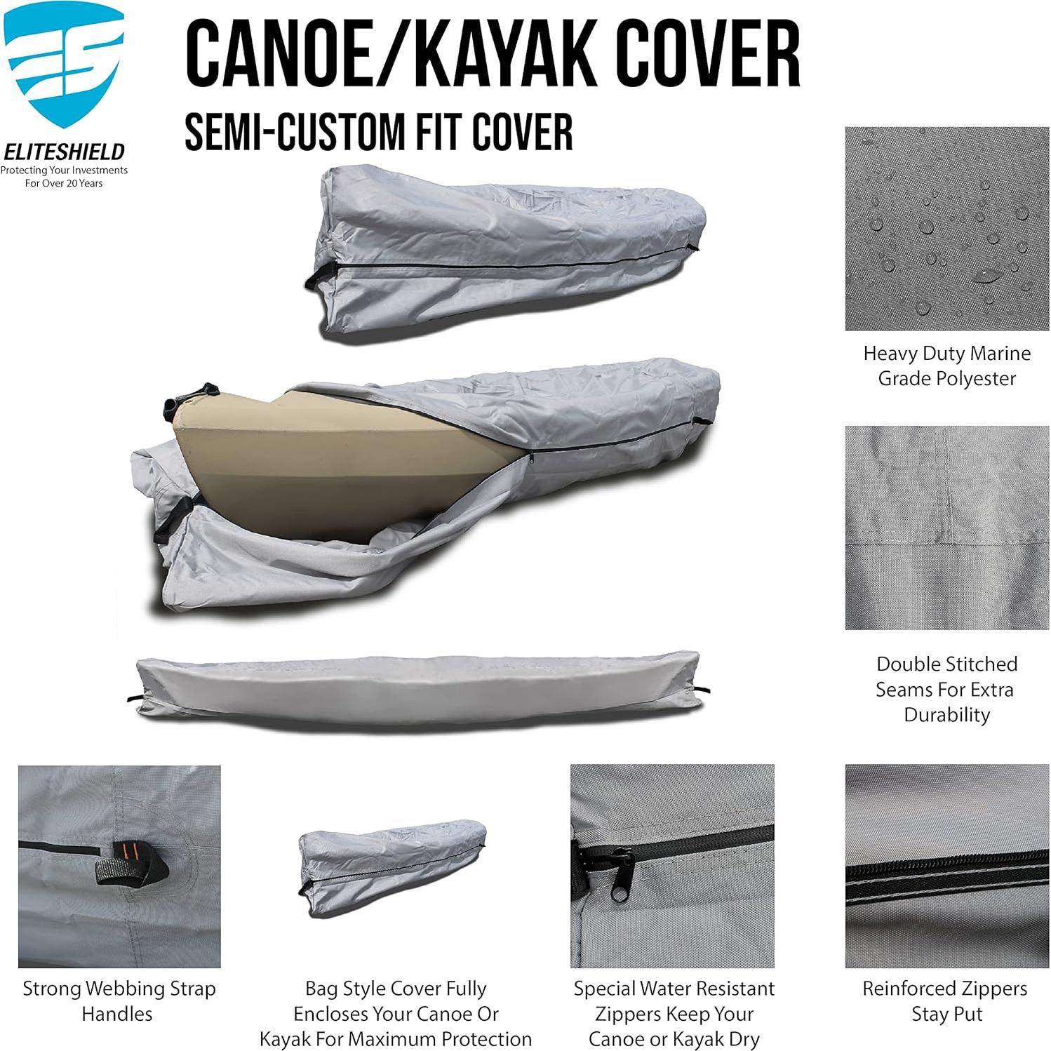 Cubierta de Canoa y Kayak EliteShield 5,49m Impermeable Gris