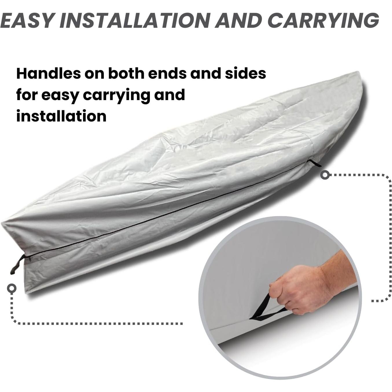 Cubierta de Canoa y Kayak EliteShield 5,49m Impermeable Gris