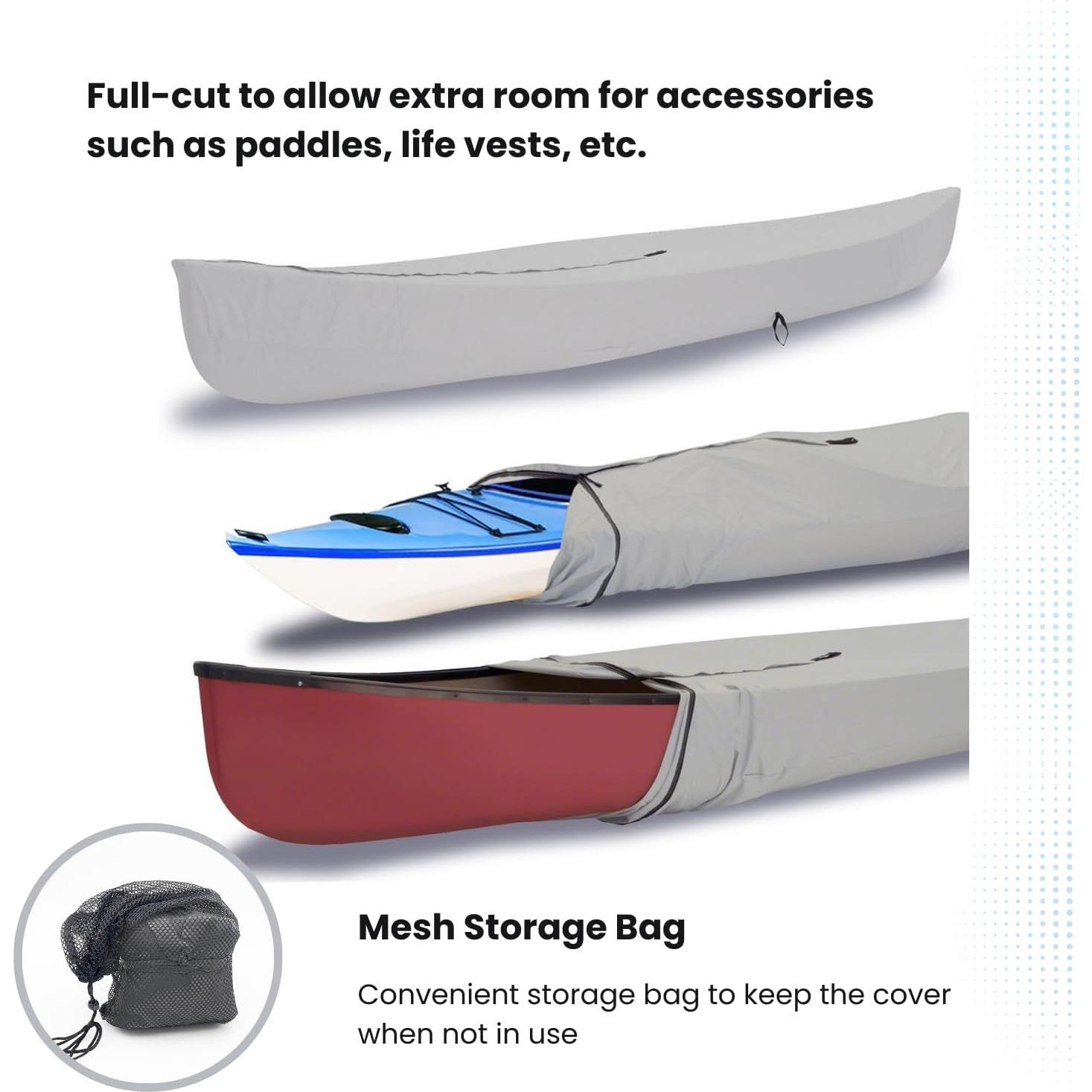 Cubierta de Canoa y Kayak EliteShield 5,49m Impermeable Gris