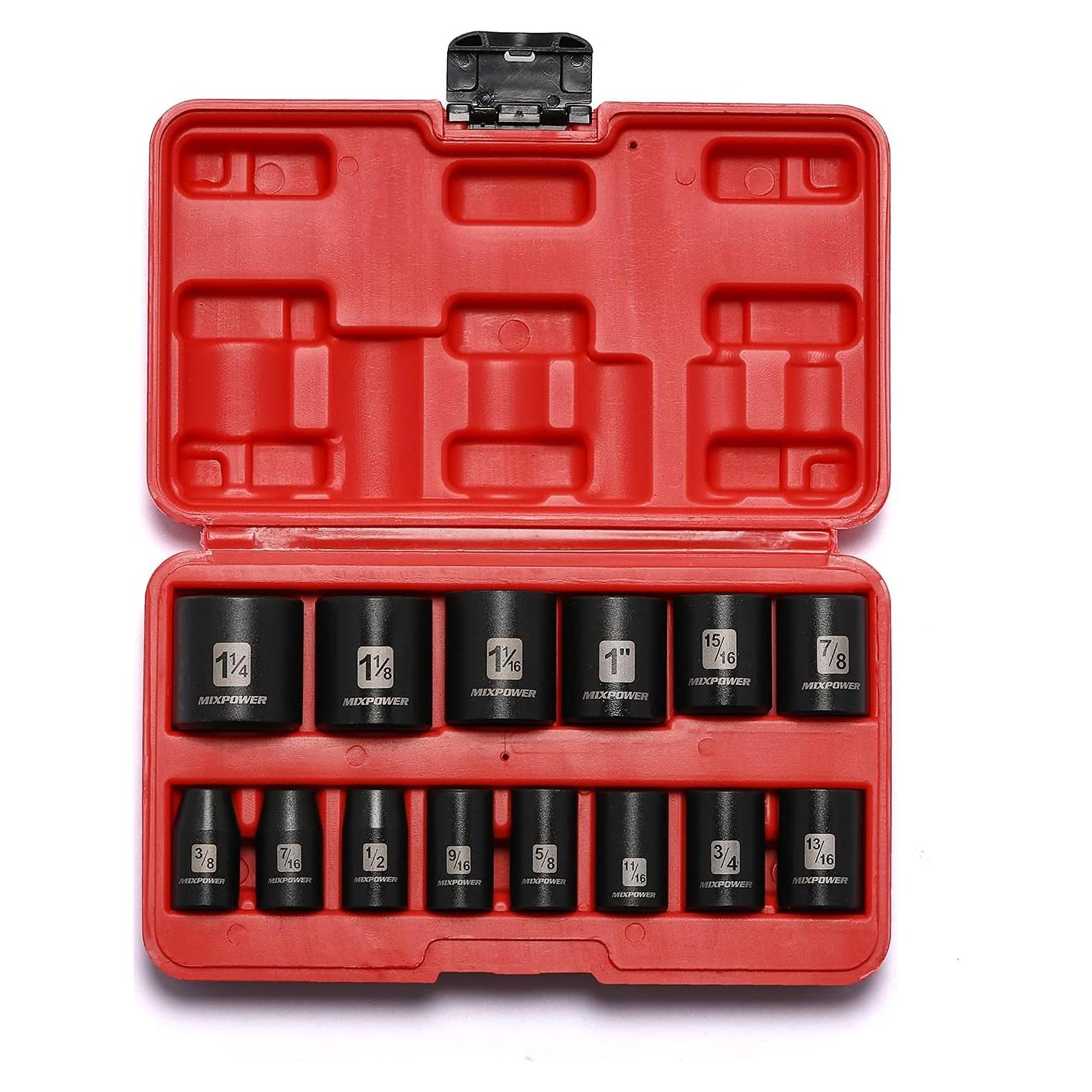 Juego de Enchufes de Impacto 14 Piezas MIXPOWER 1/2" CR-V