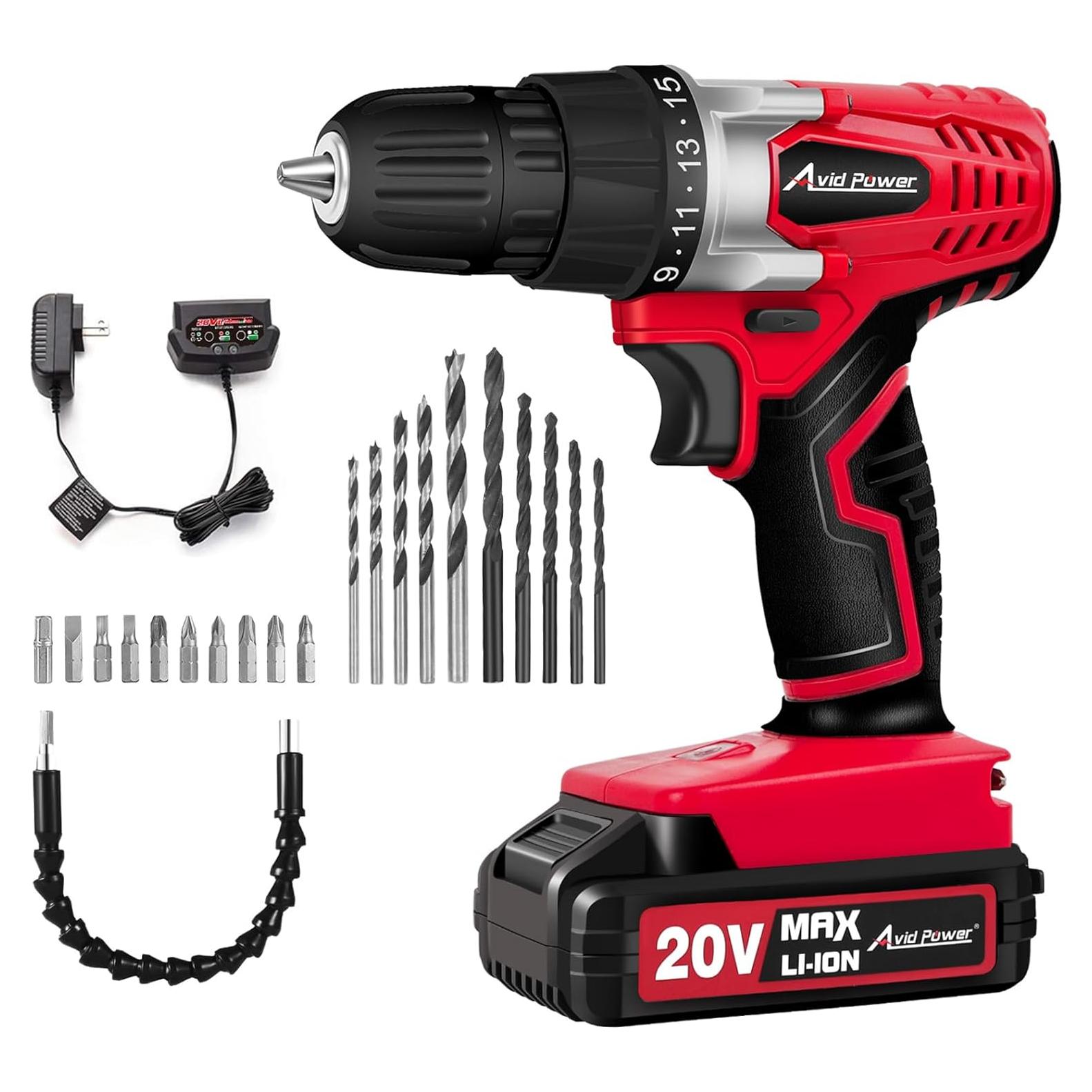 Taladro Inalámbrico AVID POWER 20V con Batería y Cargador