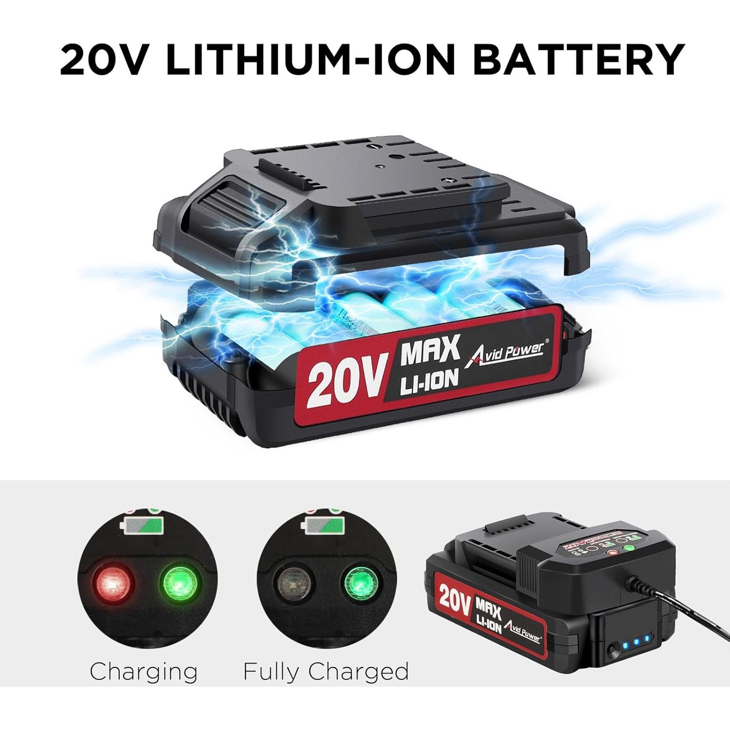 Taladro Inalámbrico AVID POWER 20V con Batería y Cargador