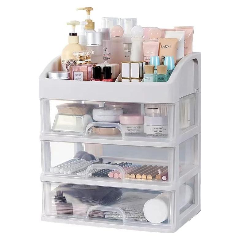 Organizador de Maquillaje Freebirdly 3 Cajones Transparente