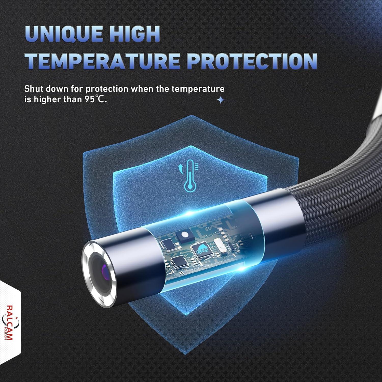 Borescope Articulado Ralcam F-6, 6.2mm, 1.0m Cable Flexible