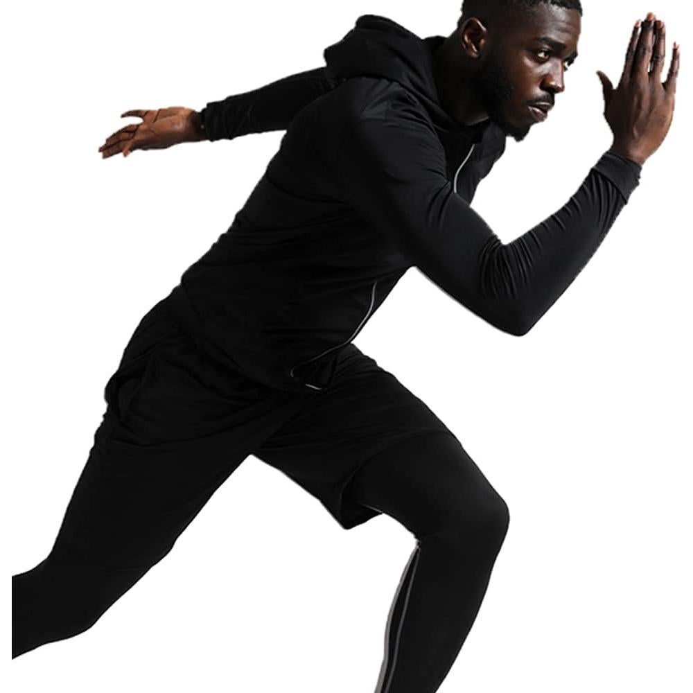 Conjunto de Compresión BUYJYA 5 Piezas para Hombre Negro