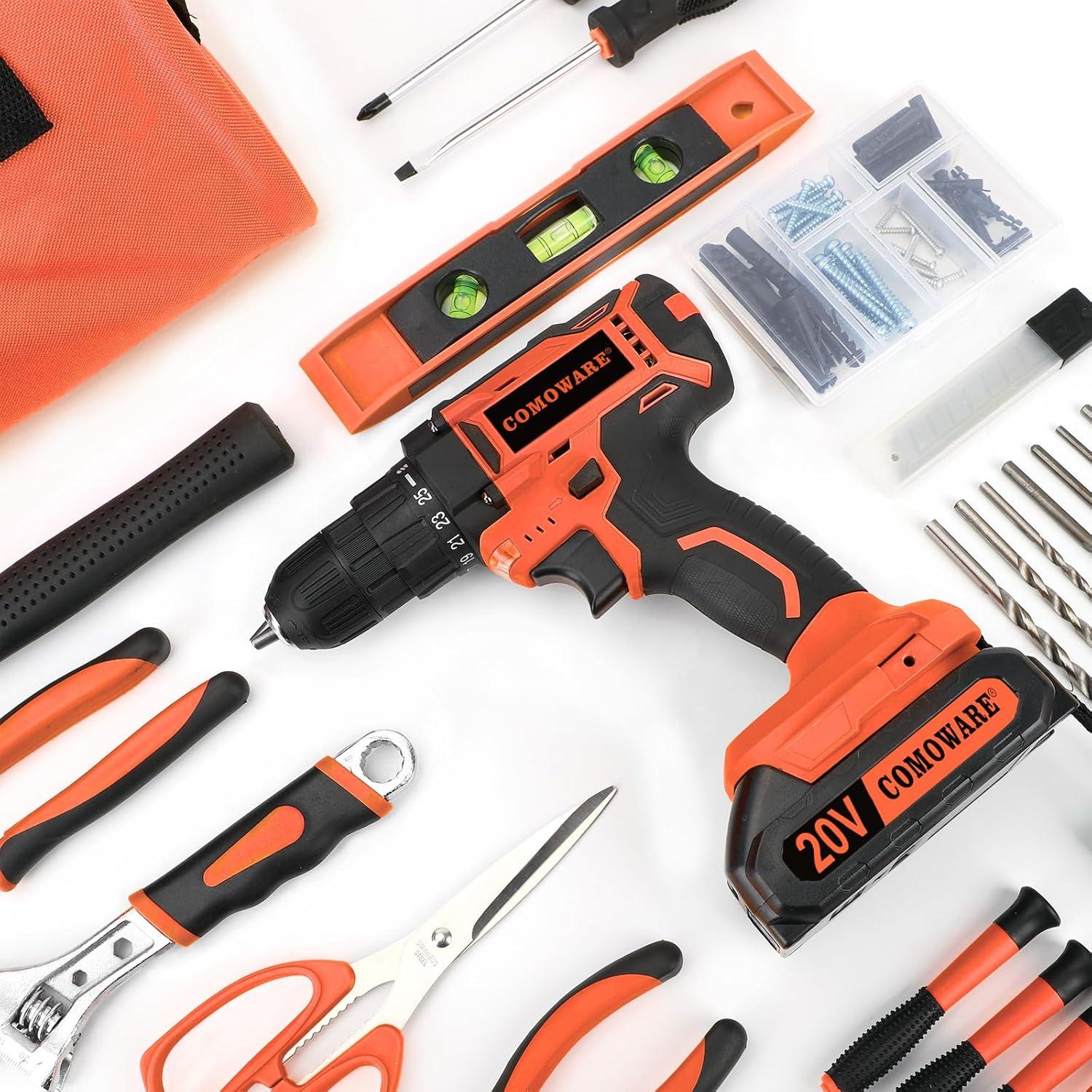 Juego de Taladro Inalámbrico 20V COMOWARE 171 Piezas