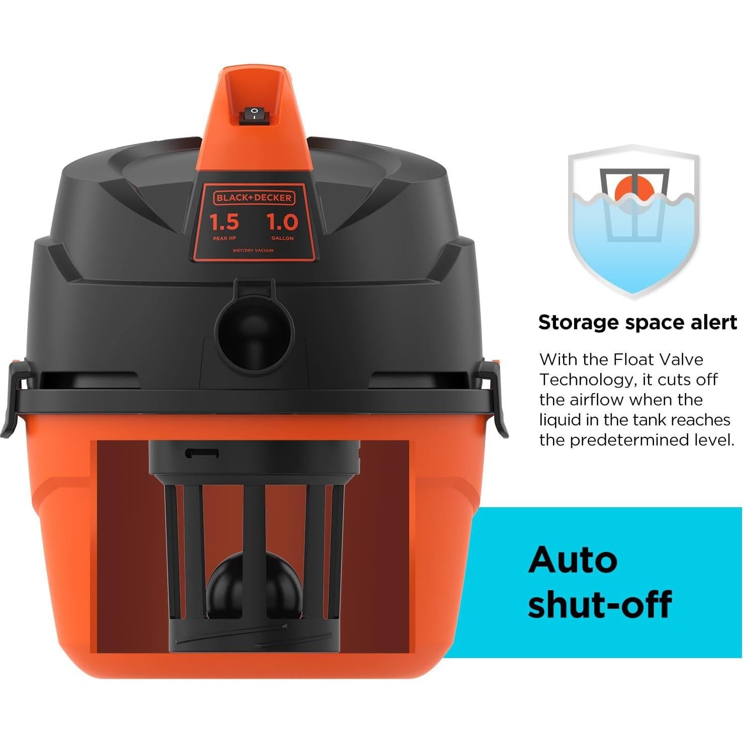 Aspiradora Humeda y Seca Black+Decker BDXV18101P-1H 1 Galón