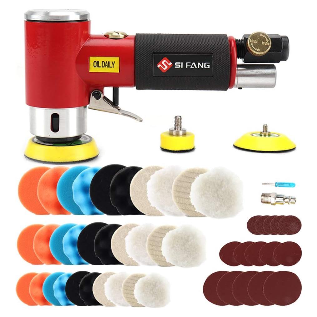 Kit de Lijadora de Aire SI FANG 48 Piezas 1-3" Rojo