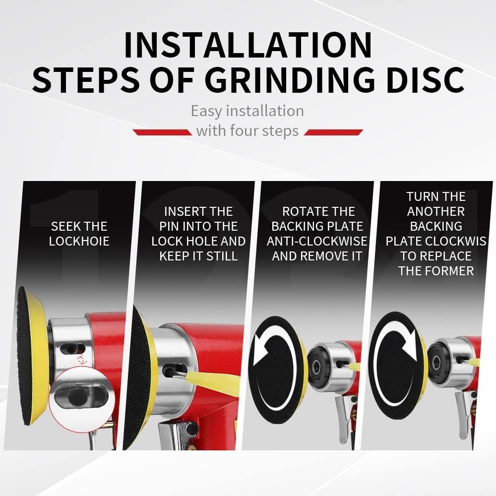 Kit de Lijadora de Aire SI FANG 48 Piezas 1-3" Rojo