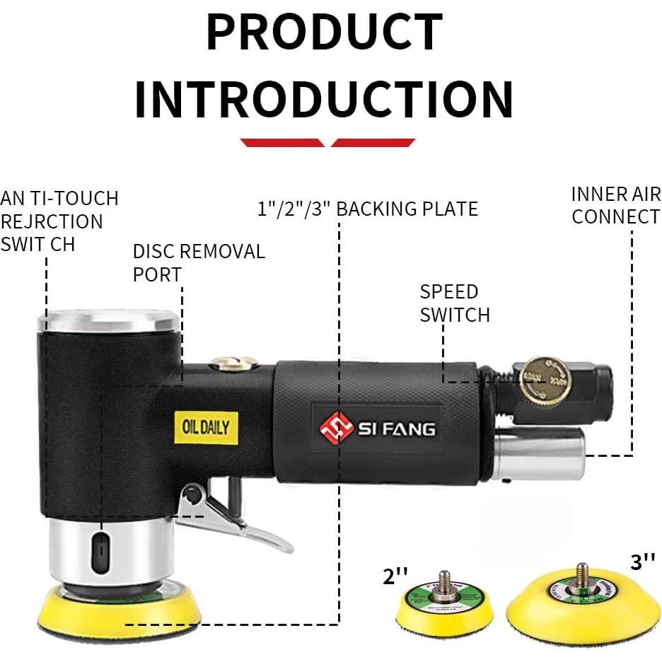 Lijadora Orbital SI FANG 2" y 3" Kit Pulido Profesional