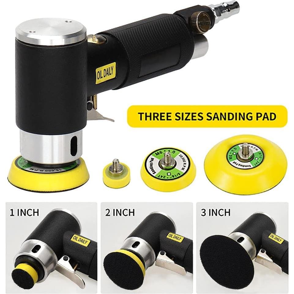 Lijadora Orbital Neumática SI FANG 1/2/3" Kit Completo