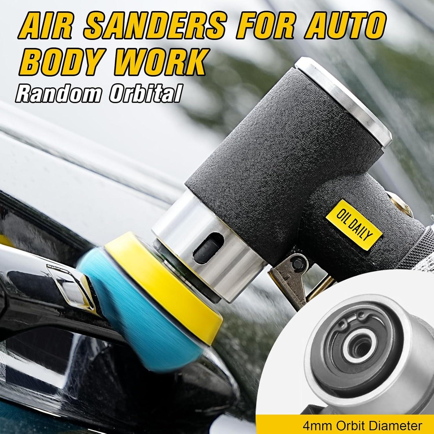 Lijadora Orbital Neumática SI FANG 1/2/3" Kit Completo