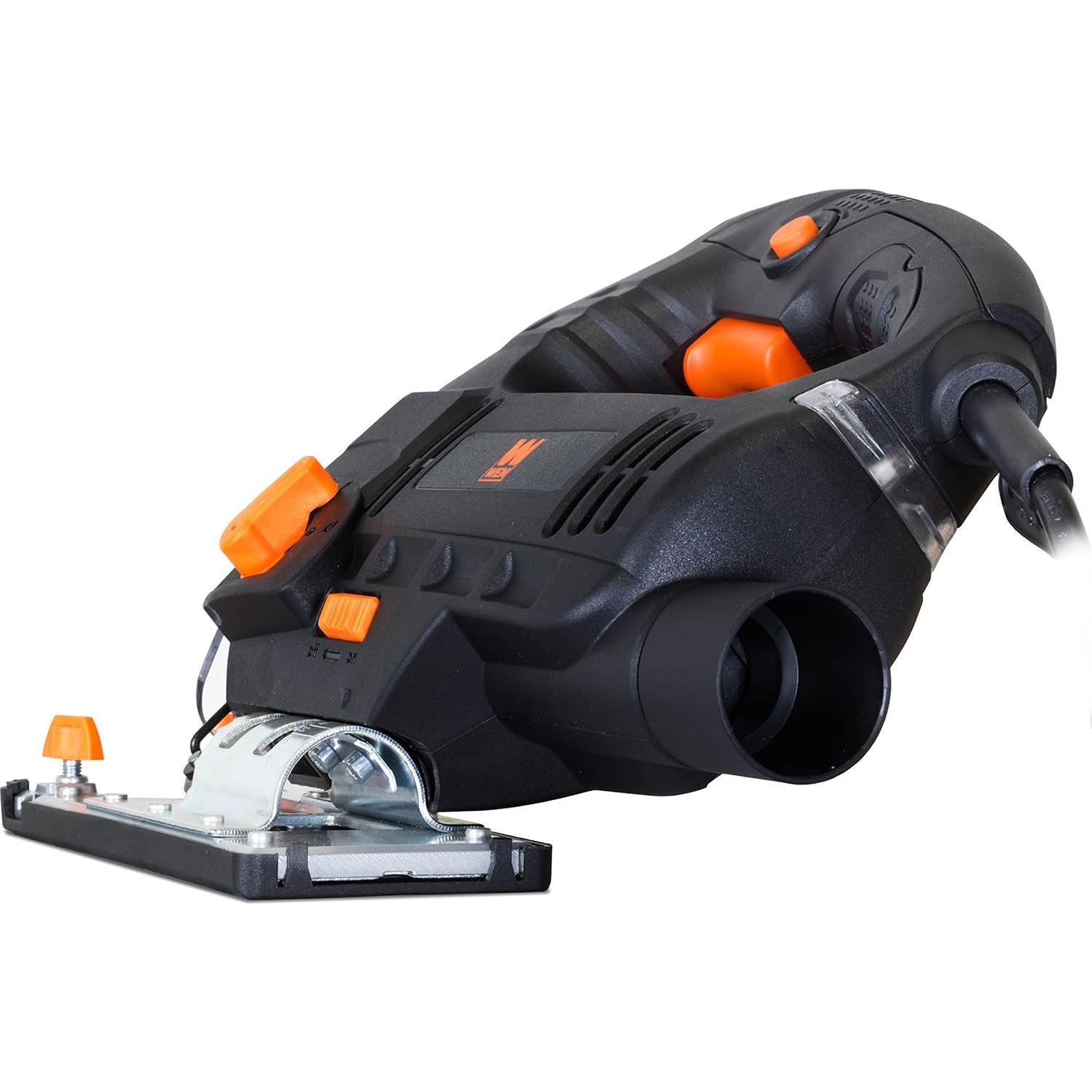 WEN 33606 6.6-Amp Variable Speed Orbital Jig Saw with Laser and LED Light,Black, Silver