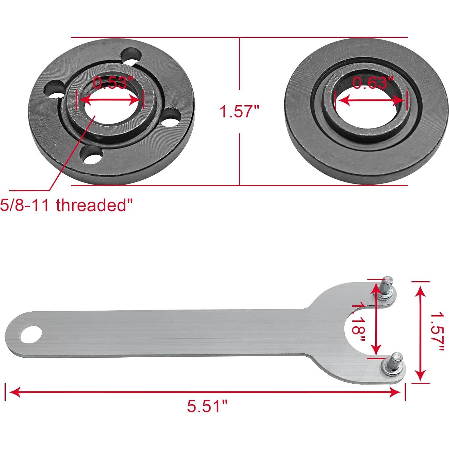 Llave de Amoladora Litoexpe 5/8-11 con 2 Tuercas de Bloqueo