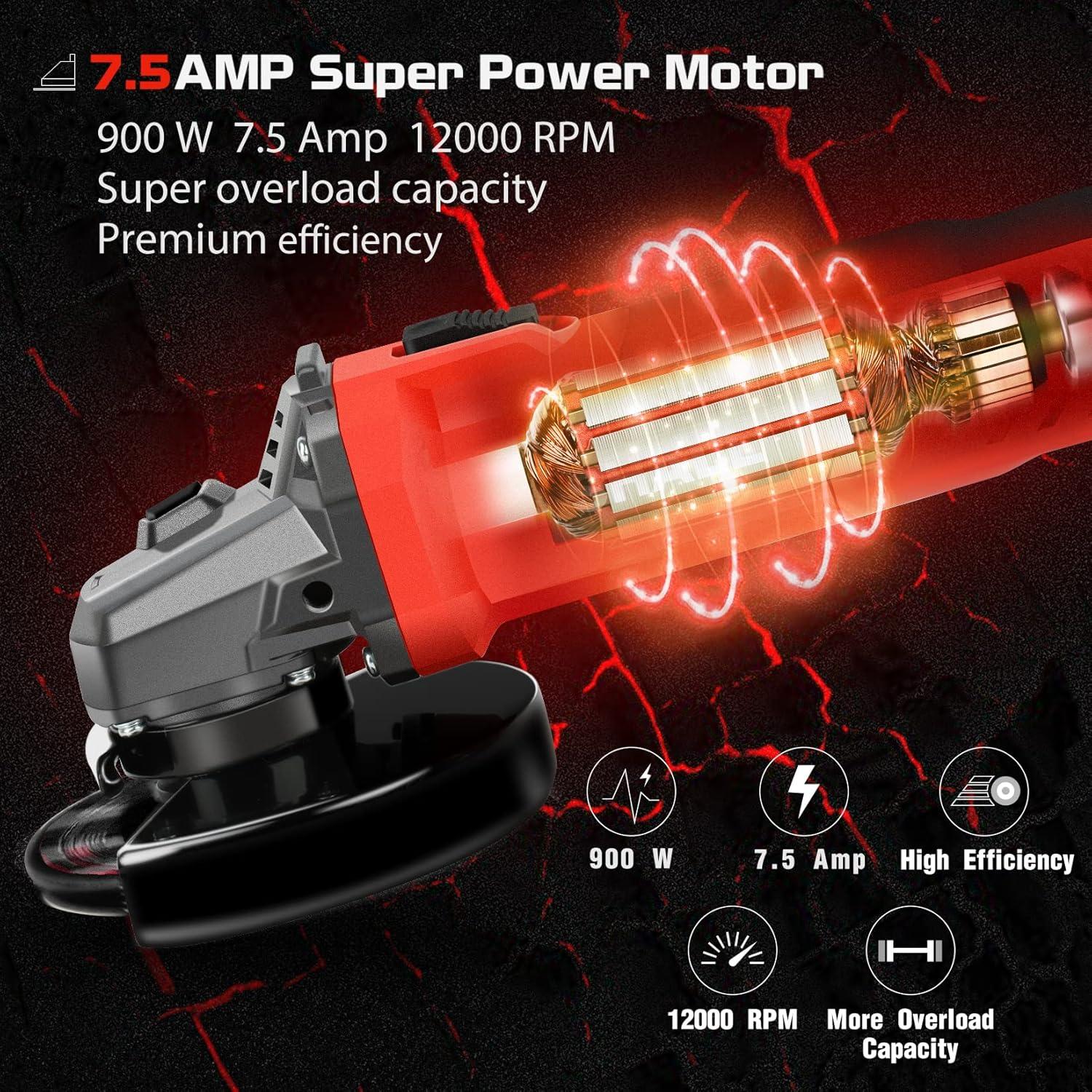 Amoladora Angular SHALL 4-1/2" 900W 12000 RPM con Discos