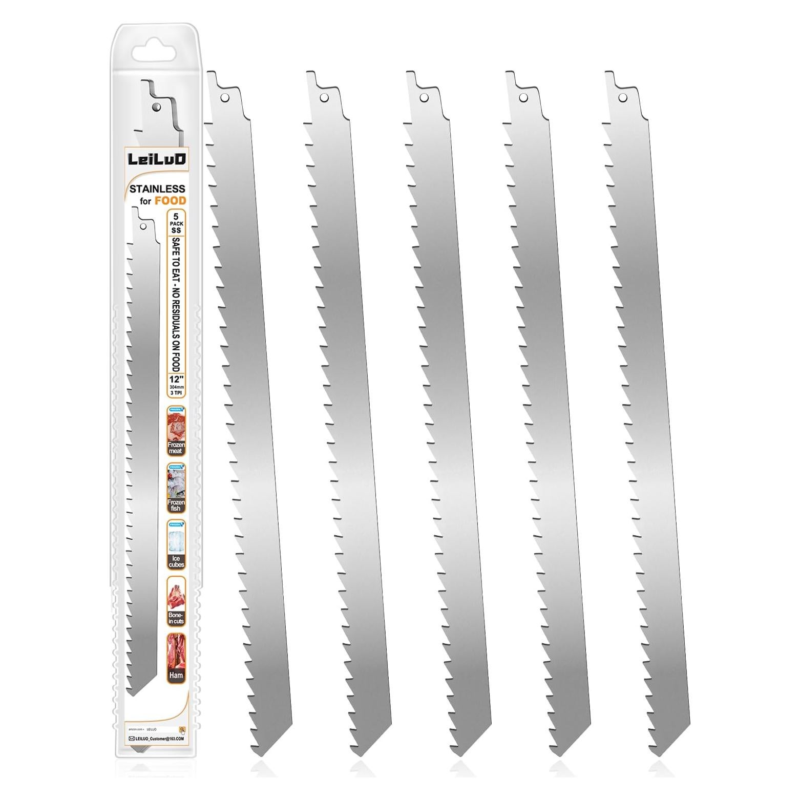 Cuchillas de Sierra Recíproca LEILUO 30.48cm Acero Inoxidable 5 Pzas