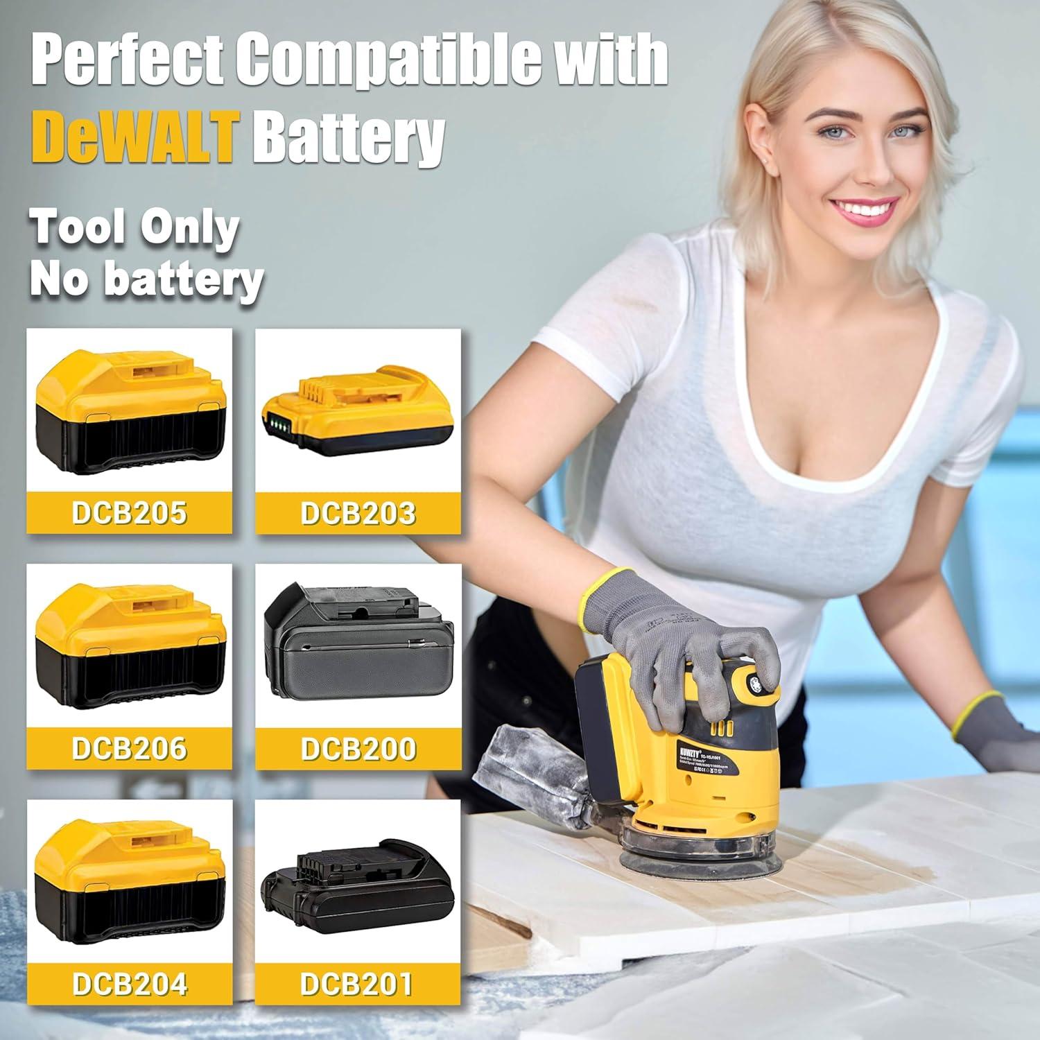 Lijadora Orbital KUWZTY 20V Sin Cable 13500 RPM con Polvo