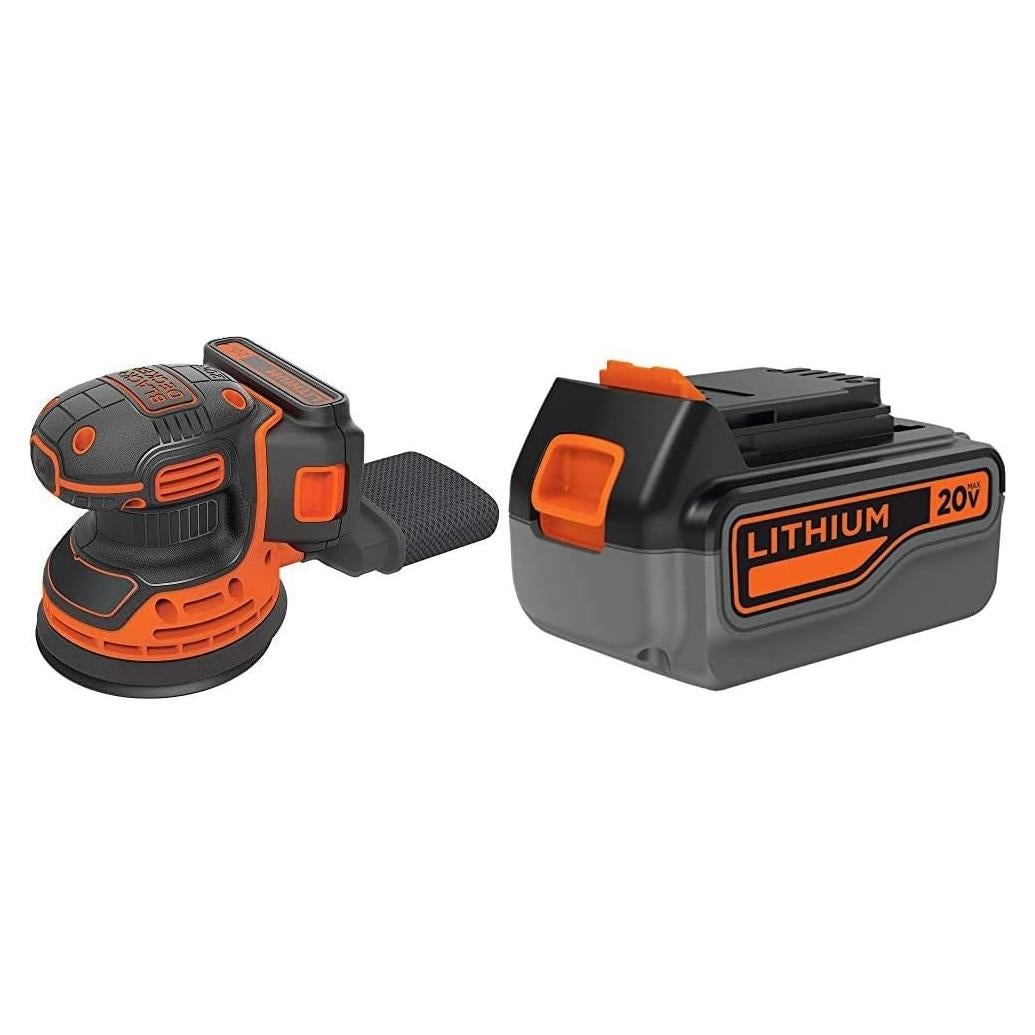 Lijadora Orbital Aleatoria BLACK+DECKER 20V con Batería 4Ah