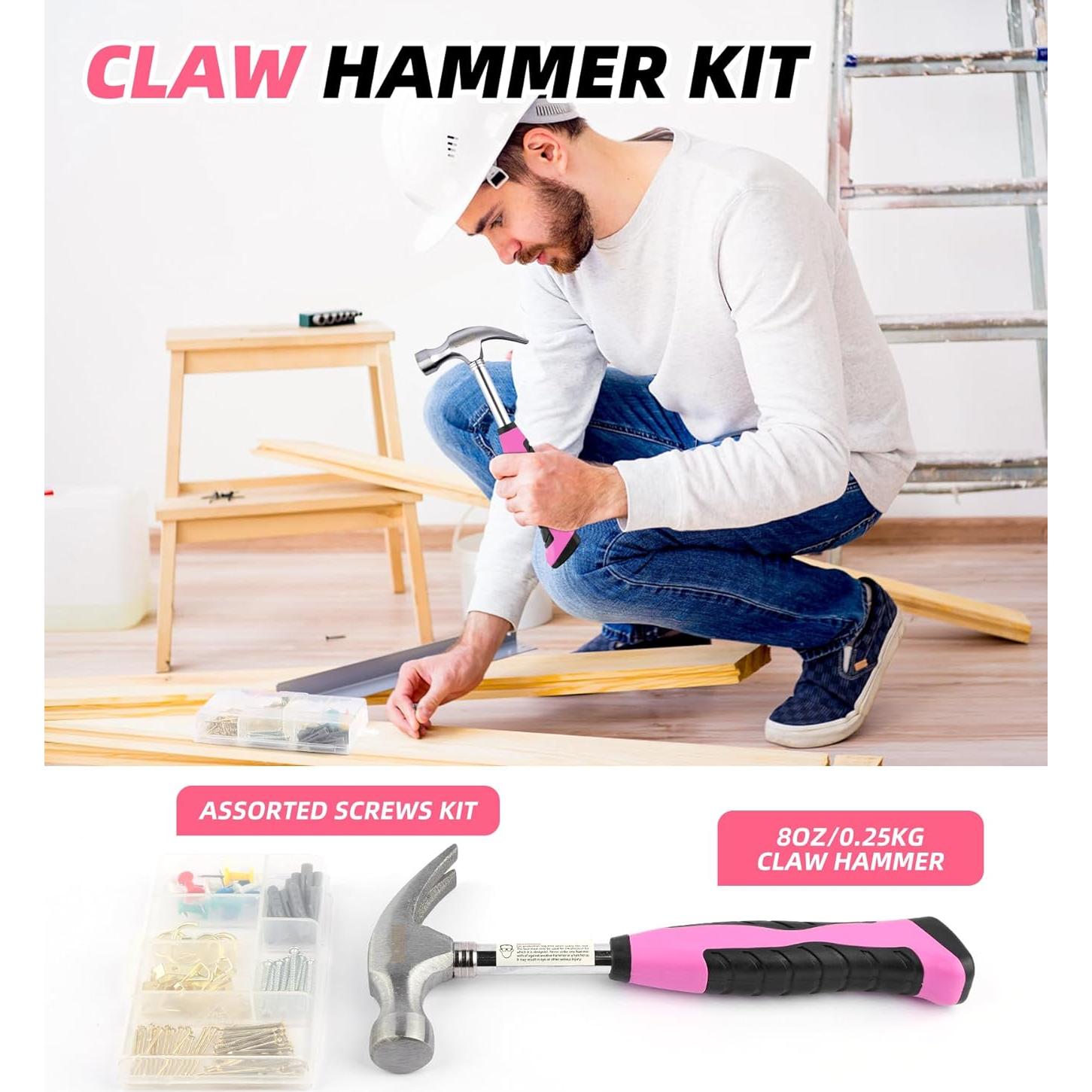 Kit de Herramientas Rosa DOWELL 140PCS con Bolsa 35.56 cm