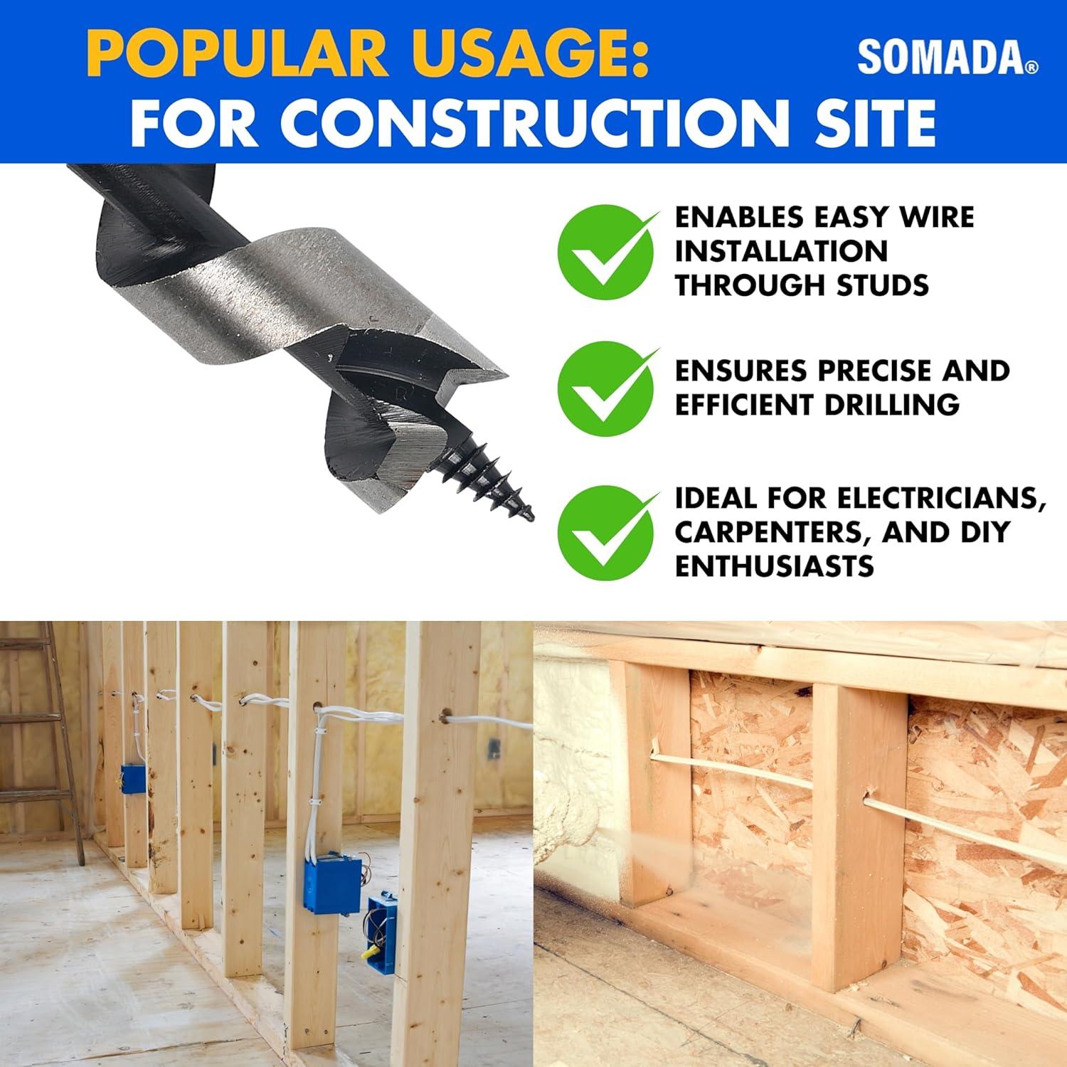 Broca de Auger SOMADA 3.81 cm x 20.32 cm para Madera