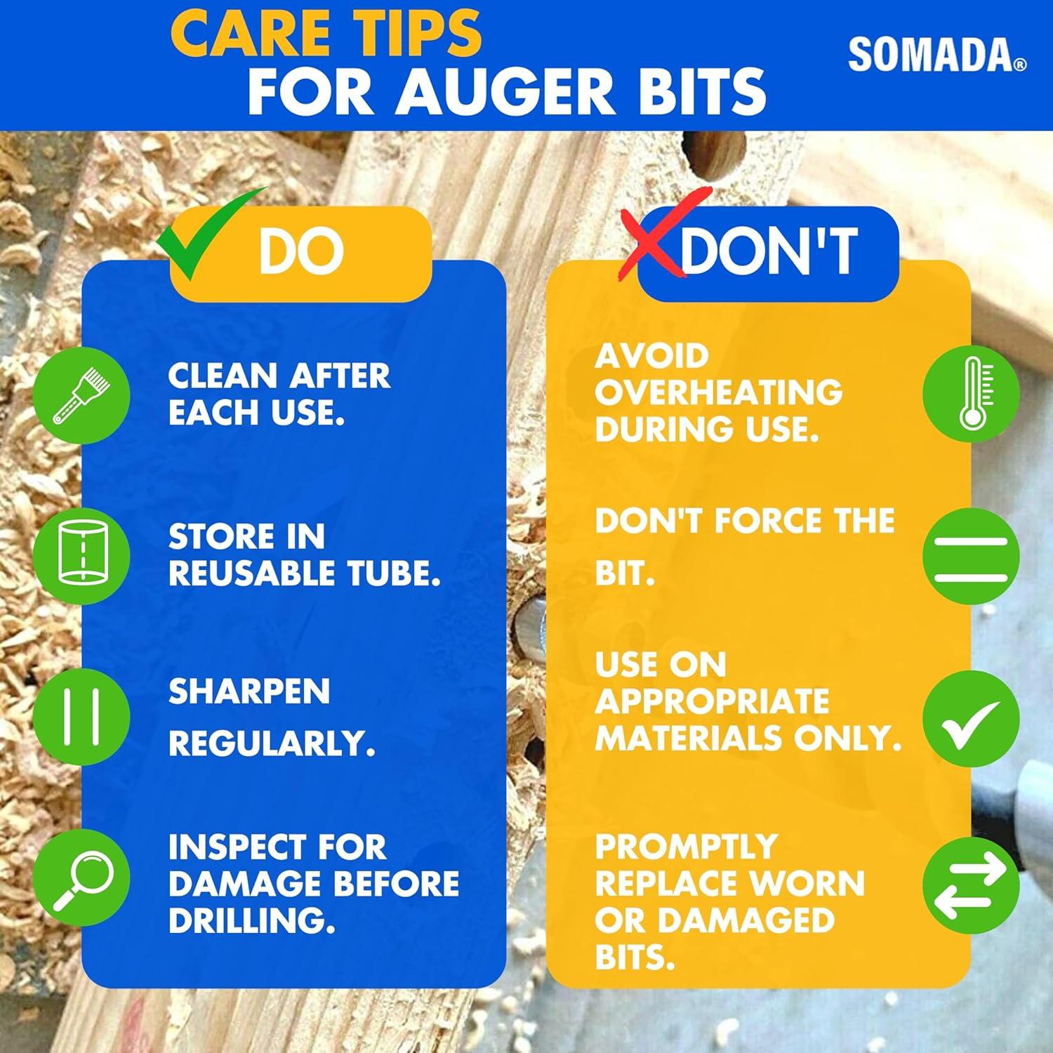 Broca de Auger SOMADA 3.81 cm x 20.32 cm para Madera