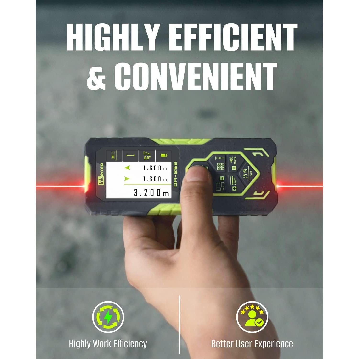 Medidor de Distancia Láser Inkerma DM-262 80m Recargable