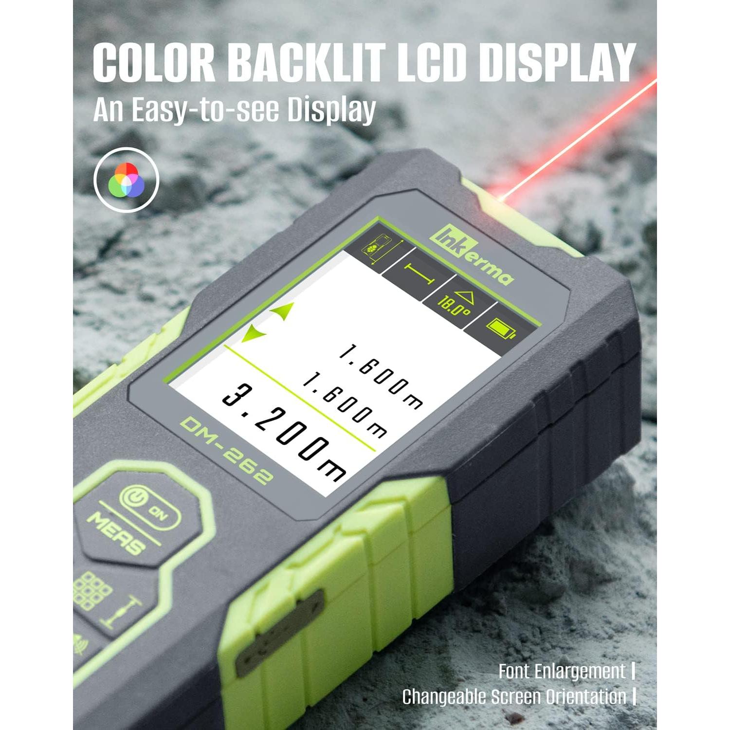 Medidor de Distancia Láser Inkerma DM-262 80m Recargable