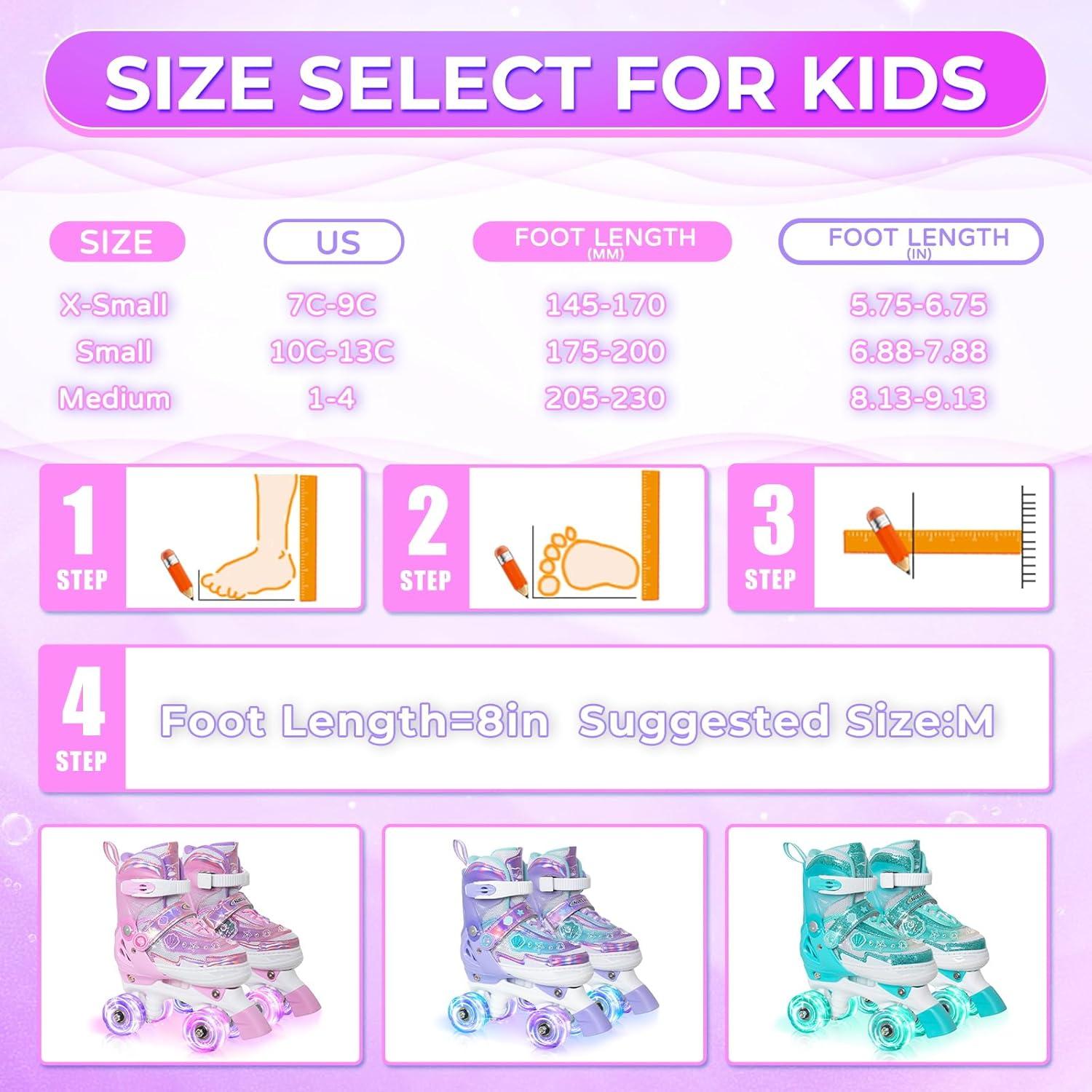 Patines en Línea MonSports Rosa Ajustables con Luces