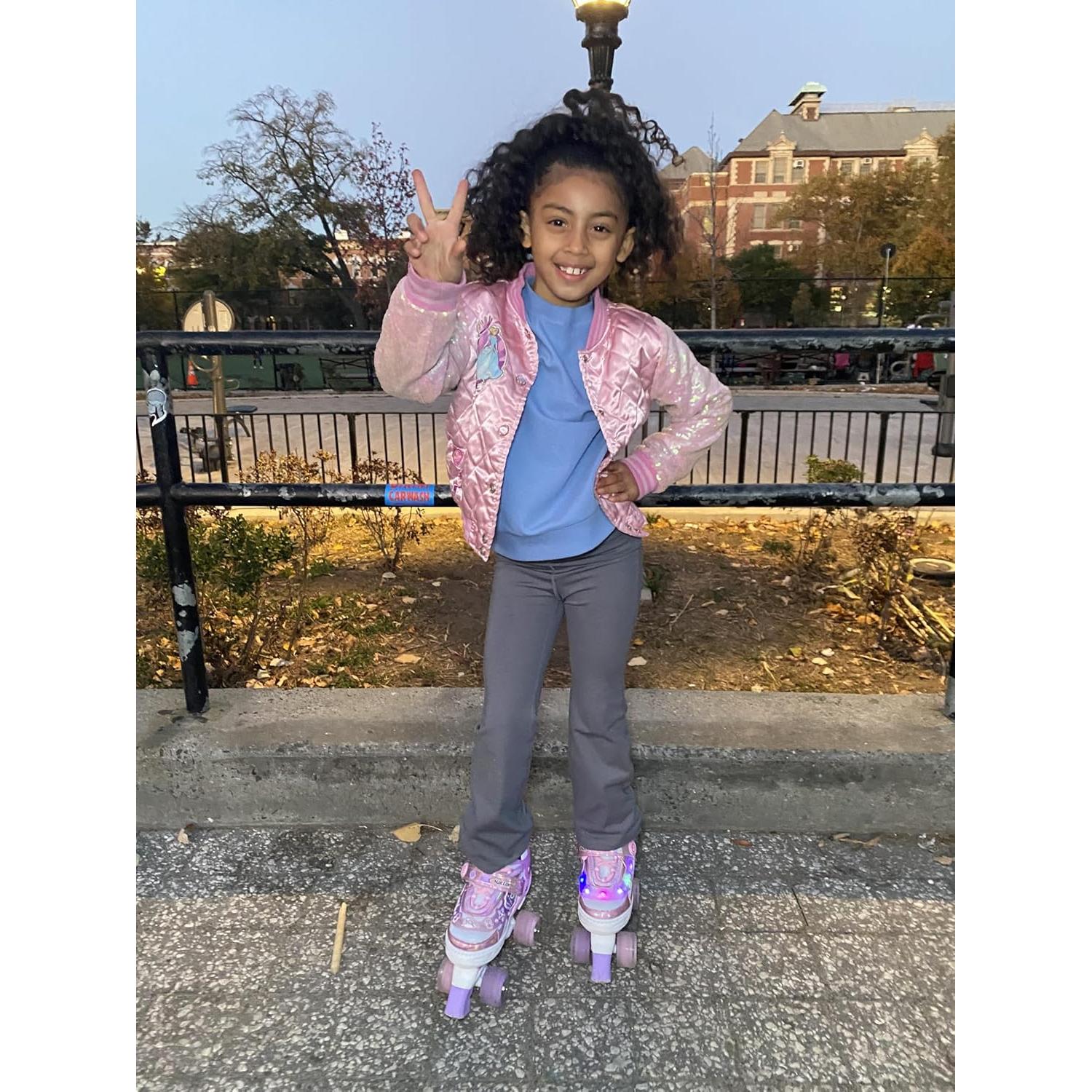 Patines en Línea MonSports Rosa Ajustables con Luces